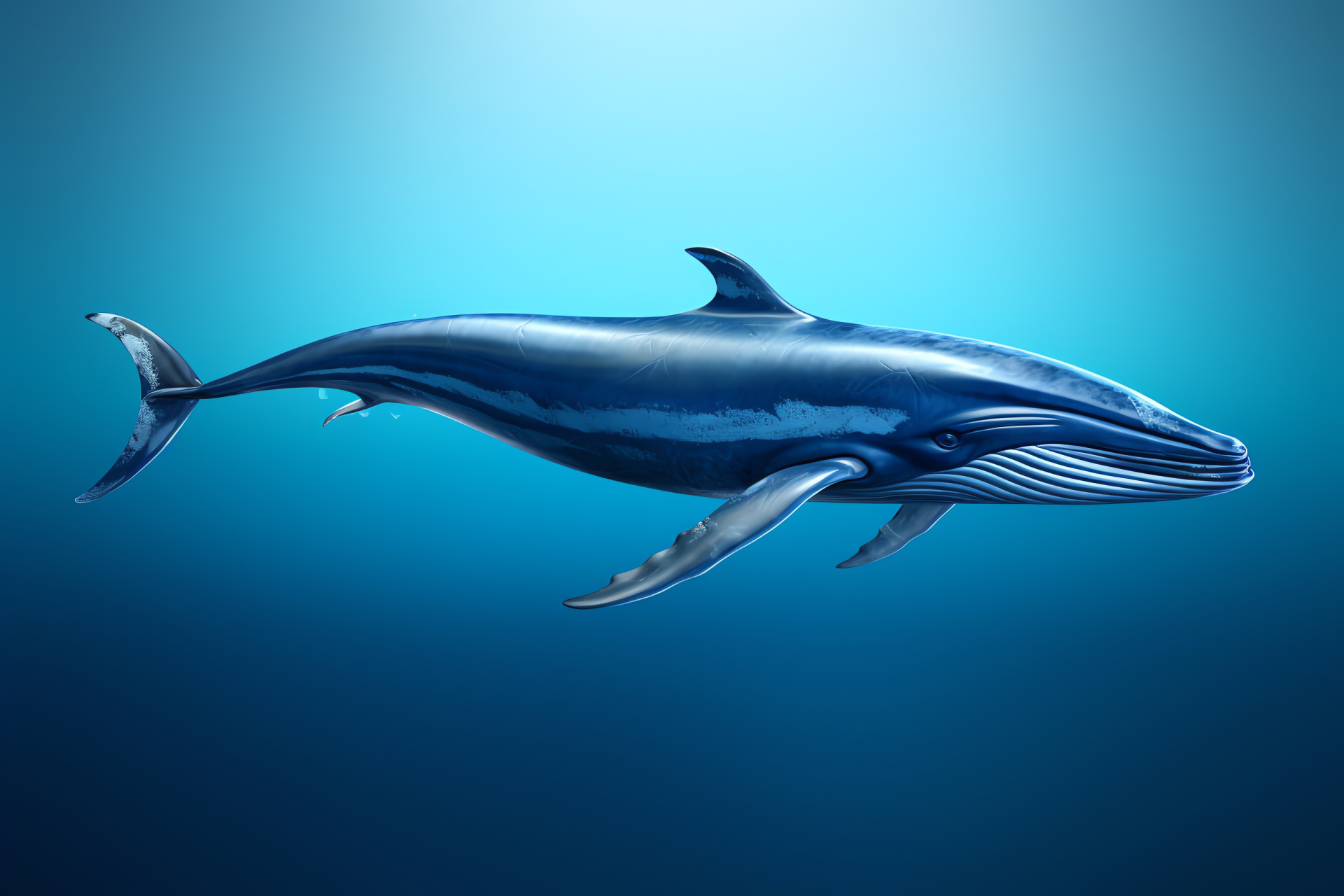 Majestic blue whale, marine giant, deep sea dweller, oceanic voyage, whale watching, HD Desktop Image