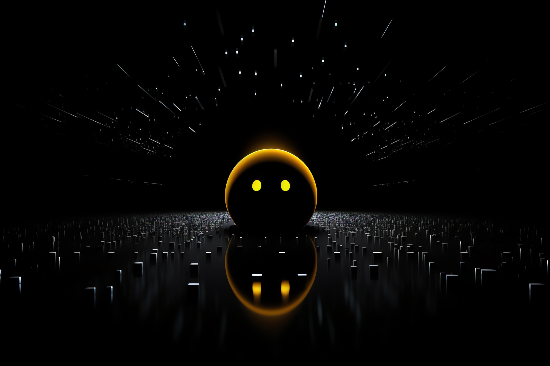 Arcade protagonist Pacman, Timeless gaming character, Bright pellet consumer, Simple visage, Icon of gaming, HD Desktop Wallpaper