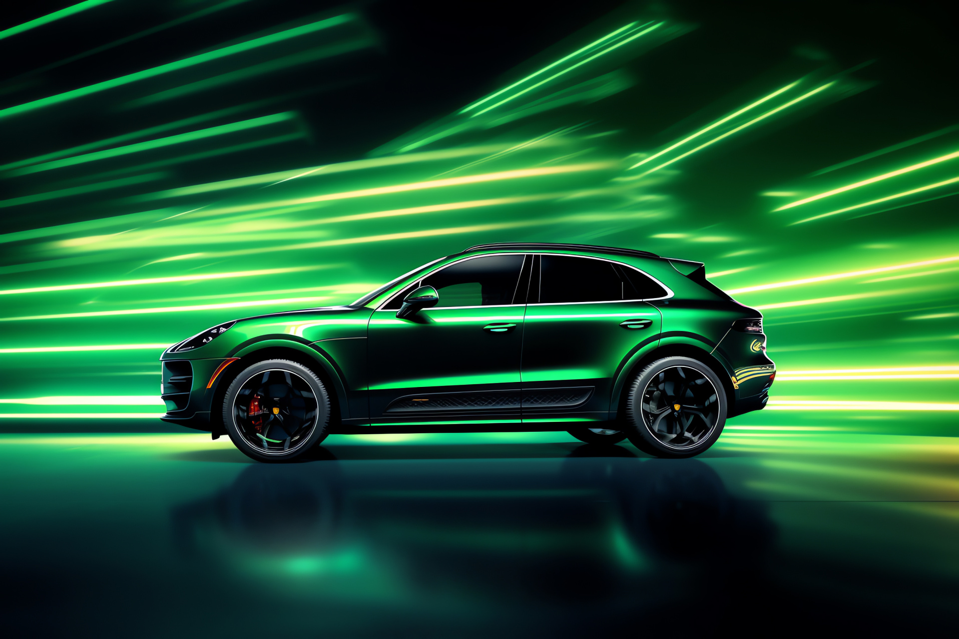 Macan Turbo on road, Porsche performance, Dynamic vehicle presence, Turbocharged drive, Precision engineering, HD Desktop Wallpaper