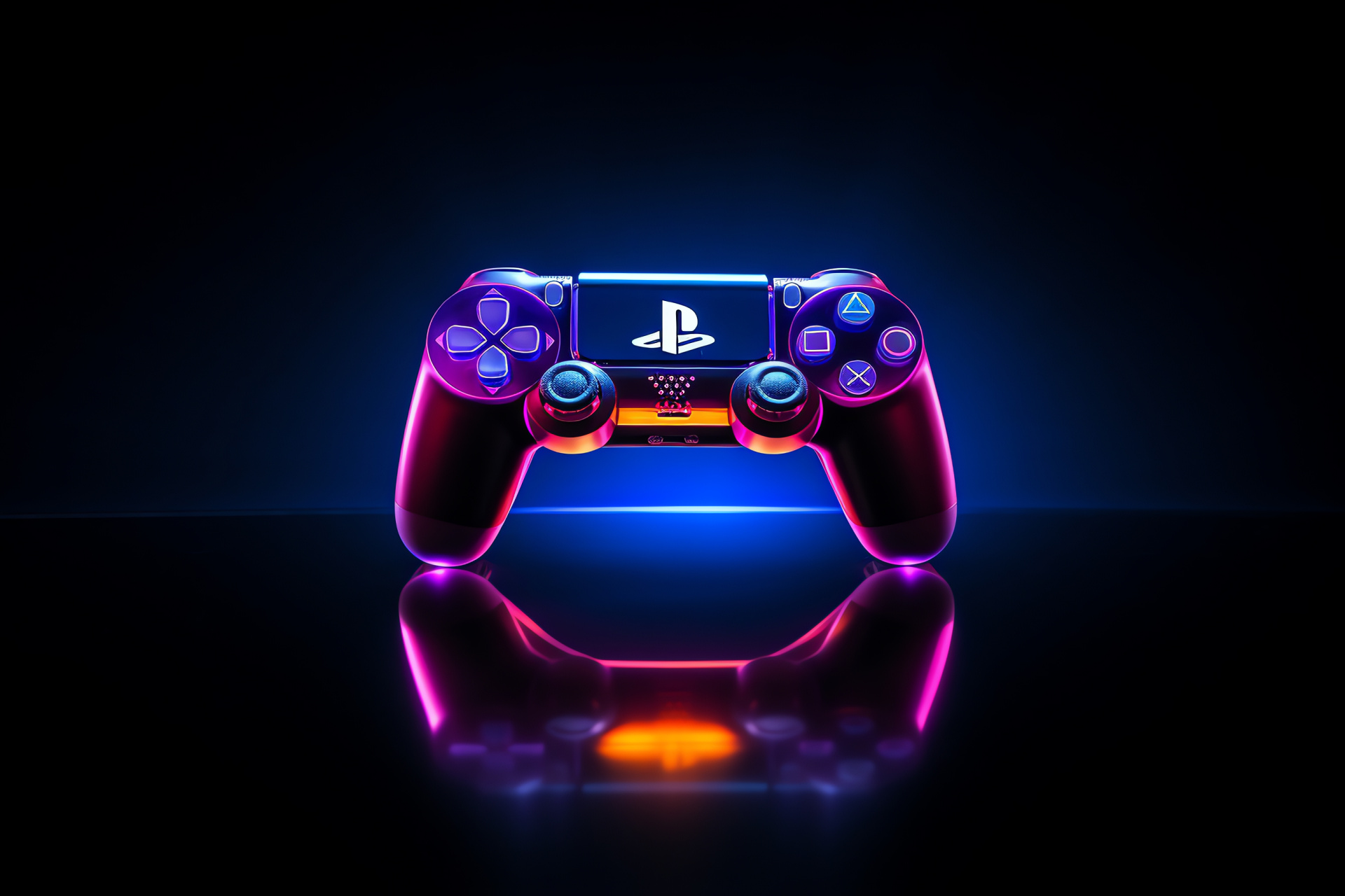 Crisp PlayStation logo, rich color saturation, stylish silhouette, up-to-date look, HD Desktop Image