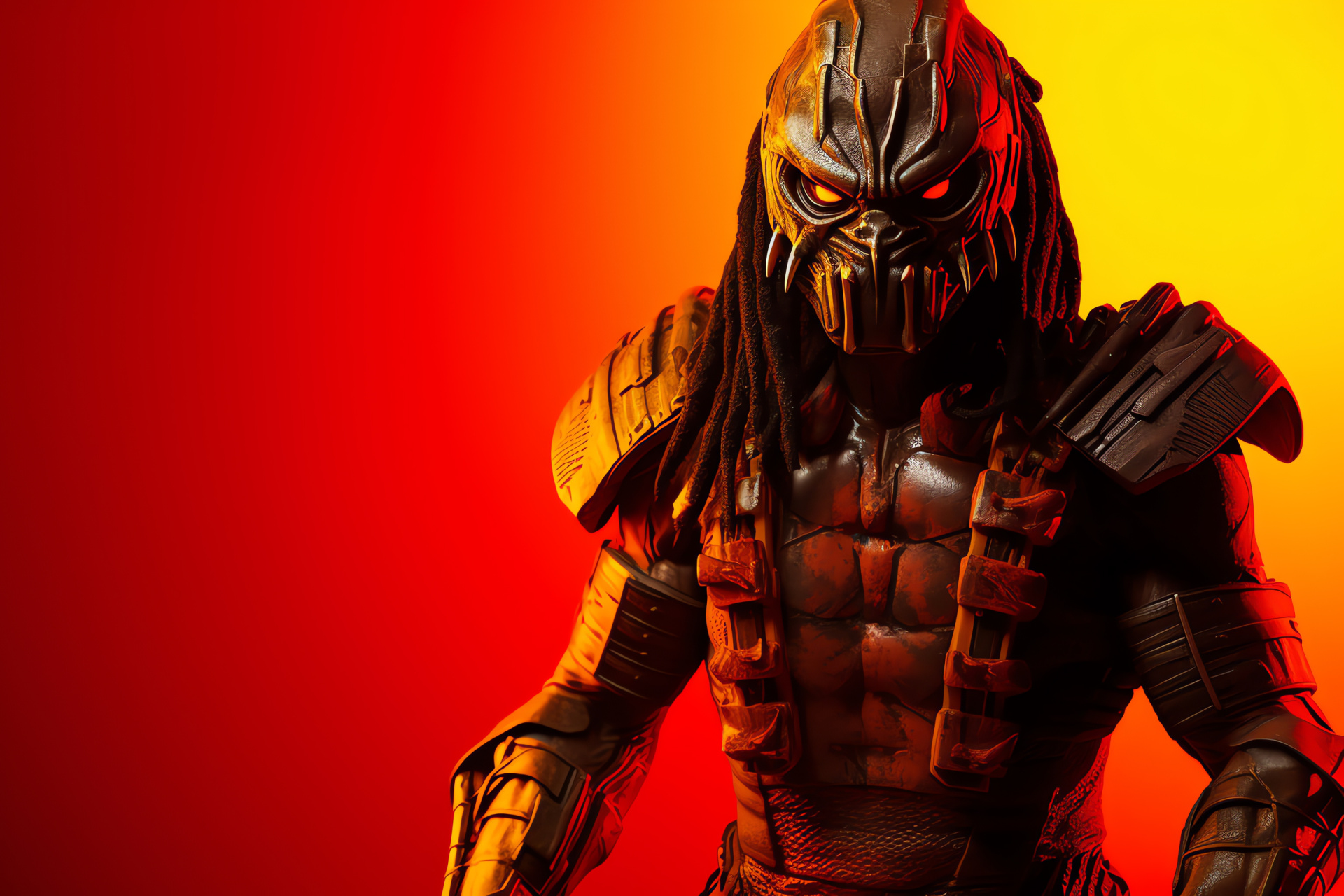 Predator creature, Jungle stalker, Alien hunter, Sci-fi horror, Menacing presence, HD Desktop Image