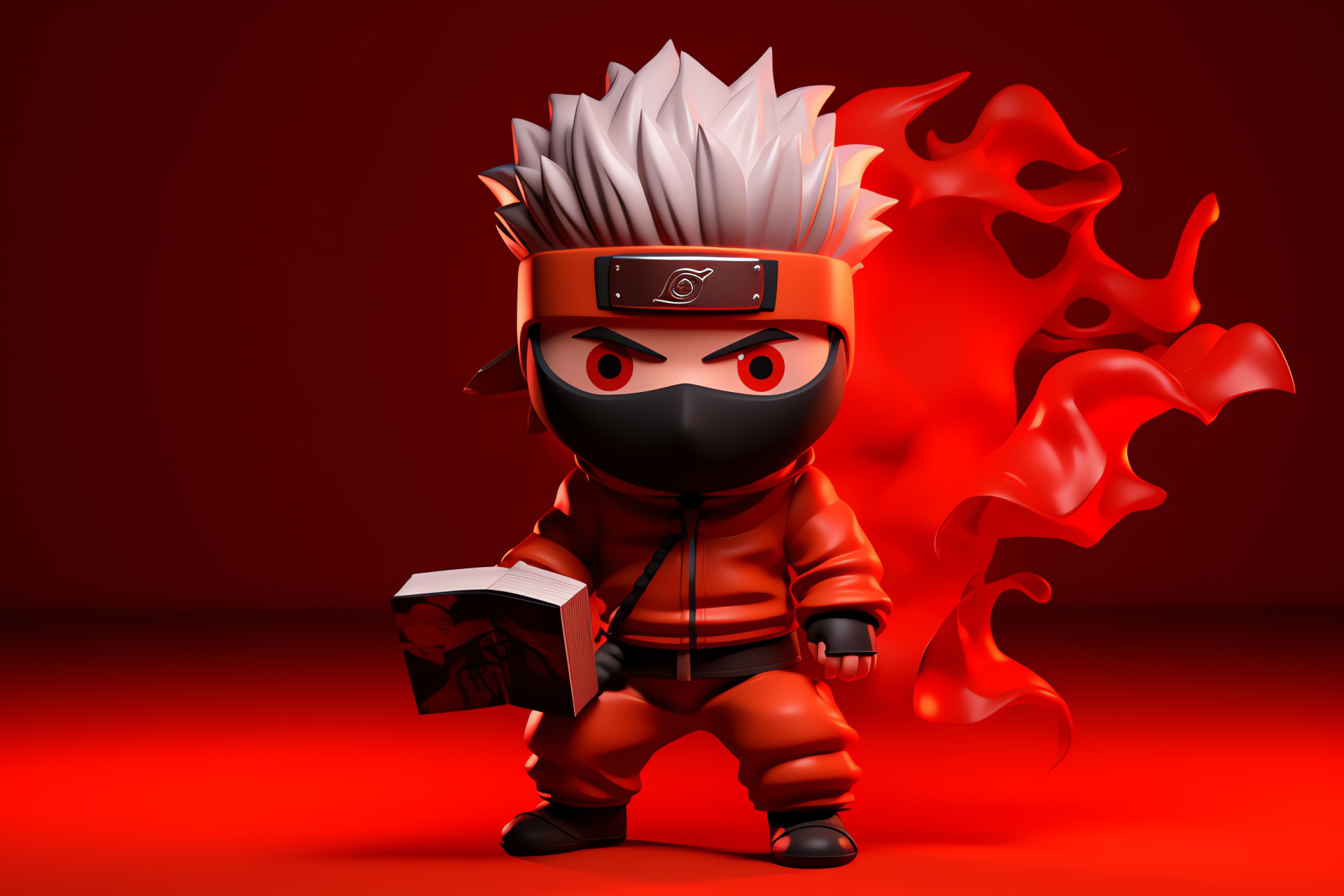 Kakashi chibi, Silent ninja, Copycat technique, Jonin leader, Sharingan eye, HD Desktop Wallpaper