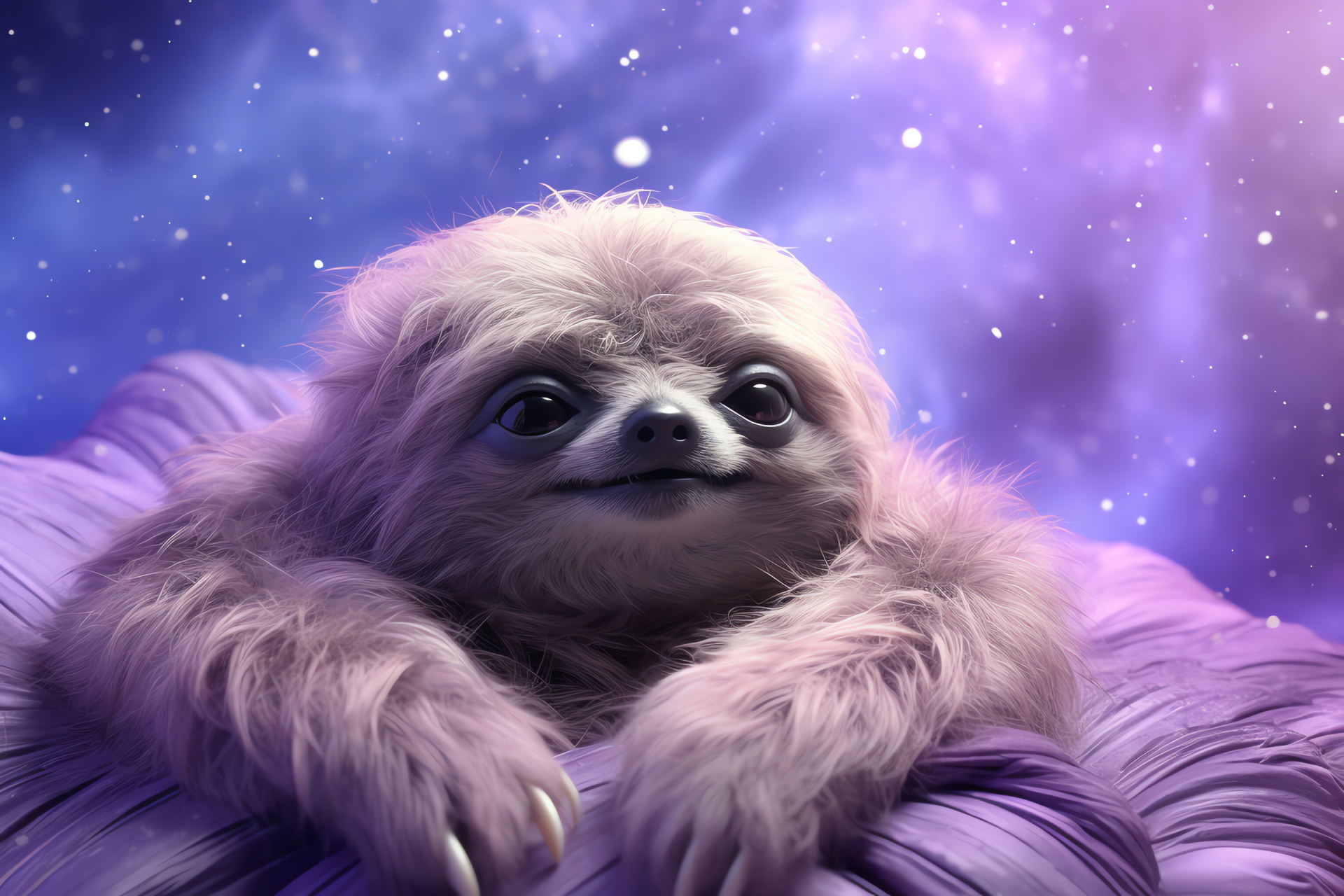 Sloth of Space, Lavender daze, Softness overture, Floral tint, Eternal void embrace, HD Desktop Wallpaper