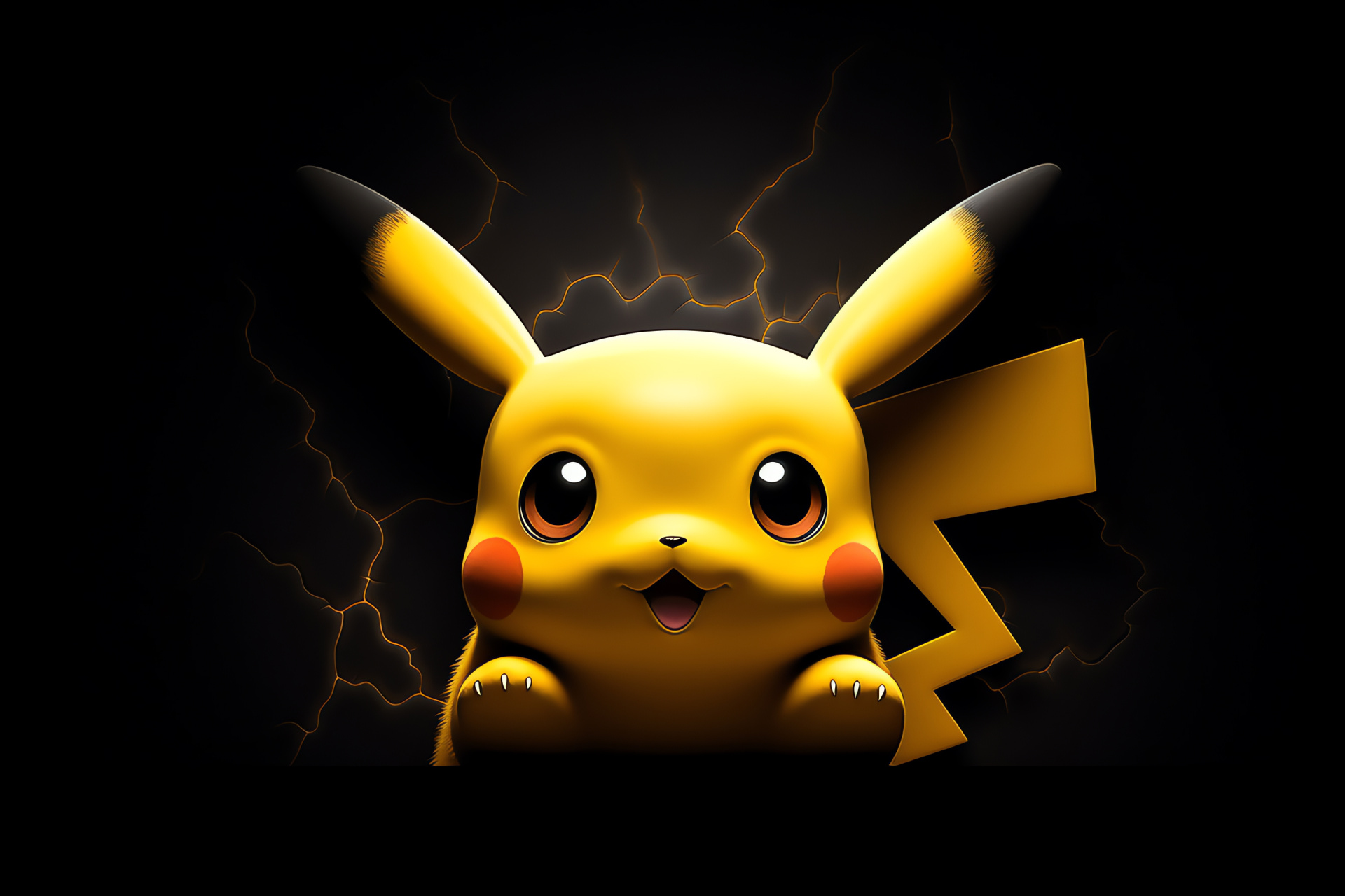 Pikachu playful demeanor, Pokmon series, Voltage capability, Plush saffron coat, Chestnut-eyed, HD Desktop Wallpaper