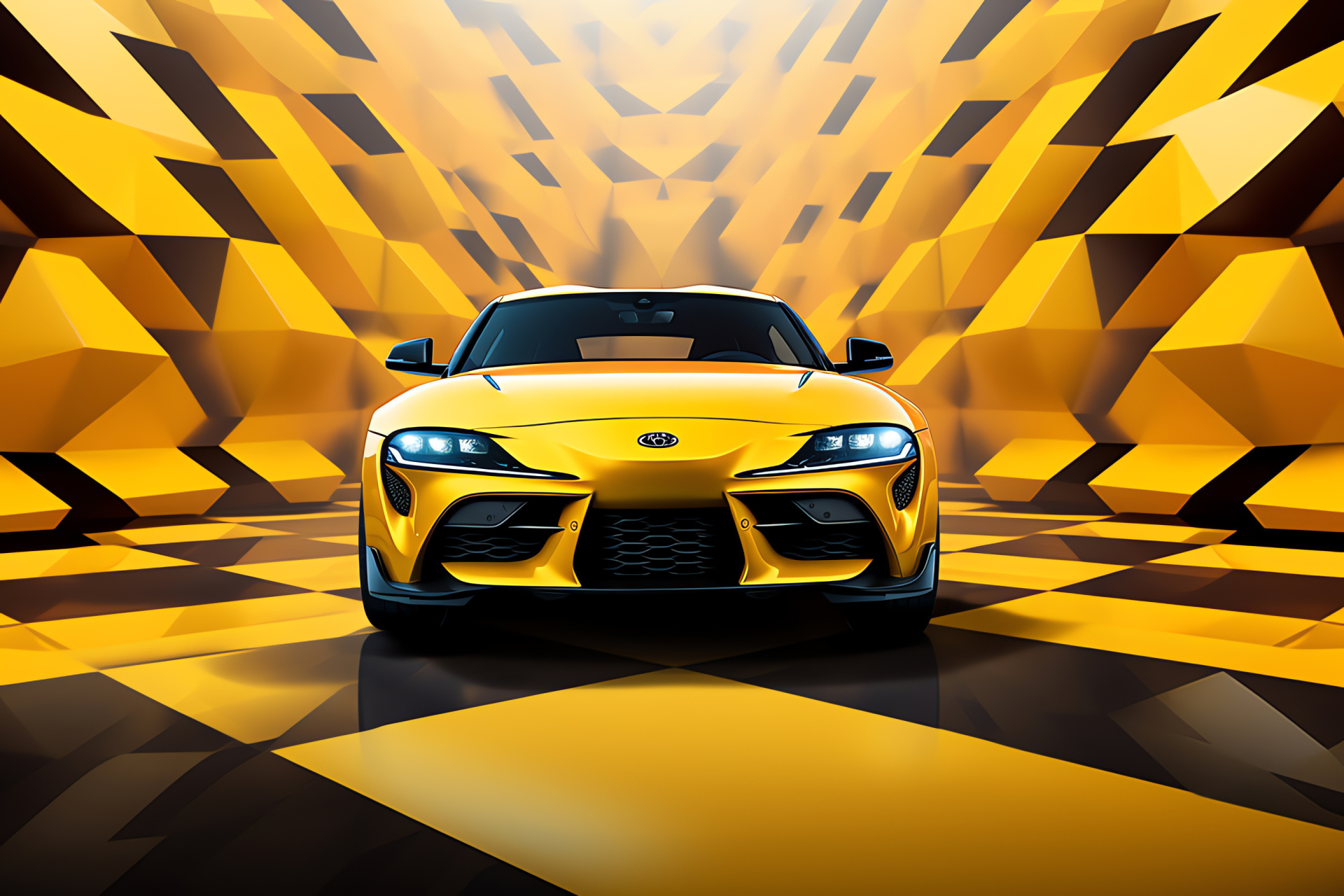 2021 Toyota Supra MK5, Racing yellow sharpness, Cutting-edge design, Track day enthusiast car, Motor enthusiast event, HD Desktop Wallpaper