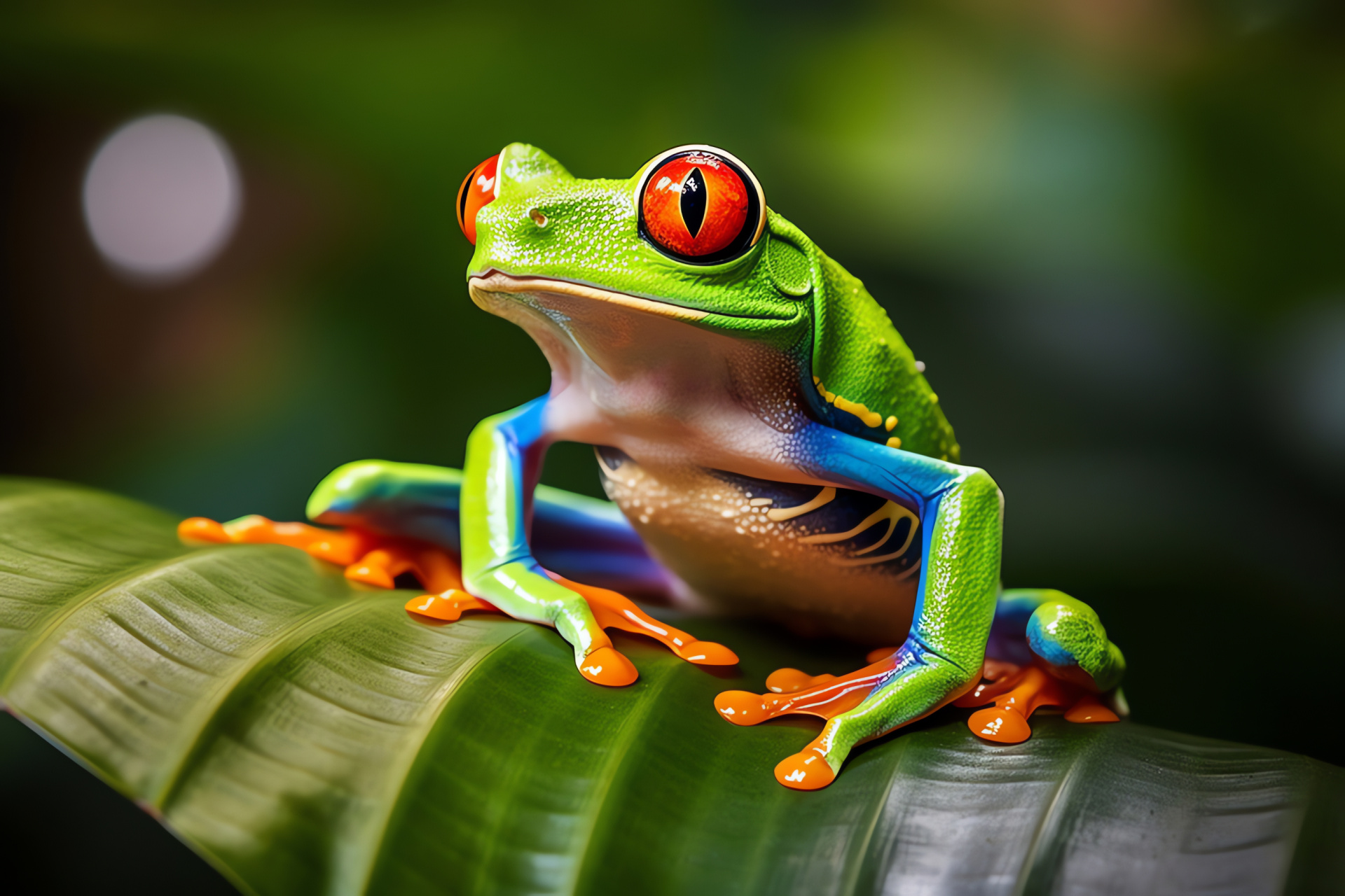 Agalychnis callidryas, Tropical rainforest wildlife, Red-eyed frog, Leaf dwellers, Amphibian fauna, HD Desktop Image