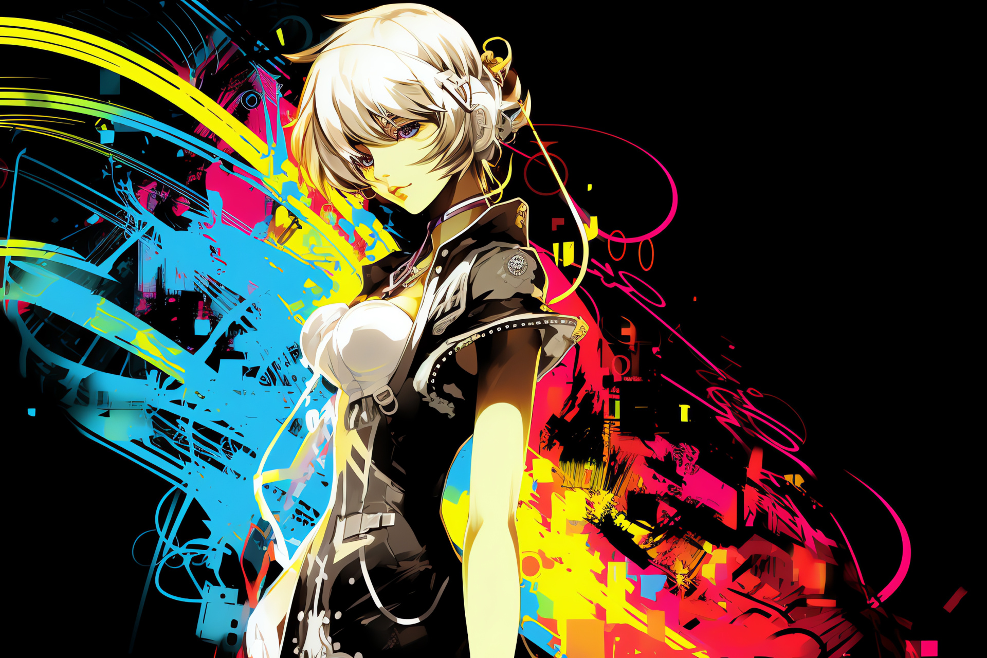 Android Aigis, Artificial persona, Teen stature, Confidence stance, Role-playing element, HD Desktop Wallpaper