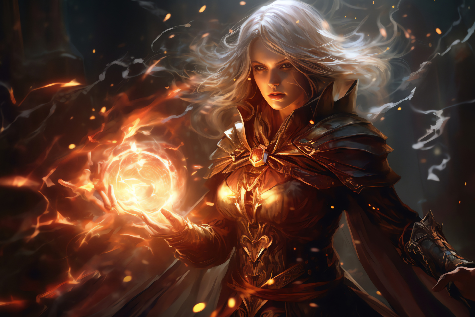 Path of Exile Witch, RPG chaos, Combat magic display, Dark fantasy environment, Spellcaster tattoos, HD Desktop Image