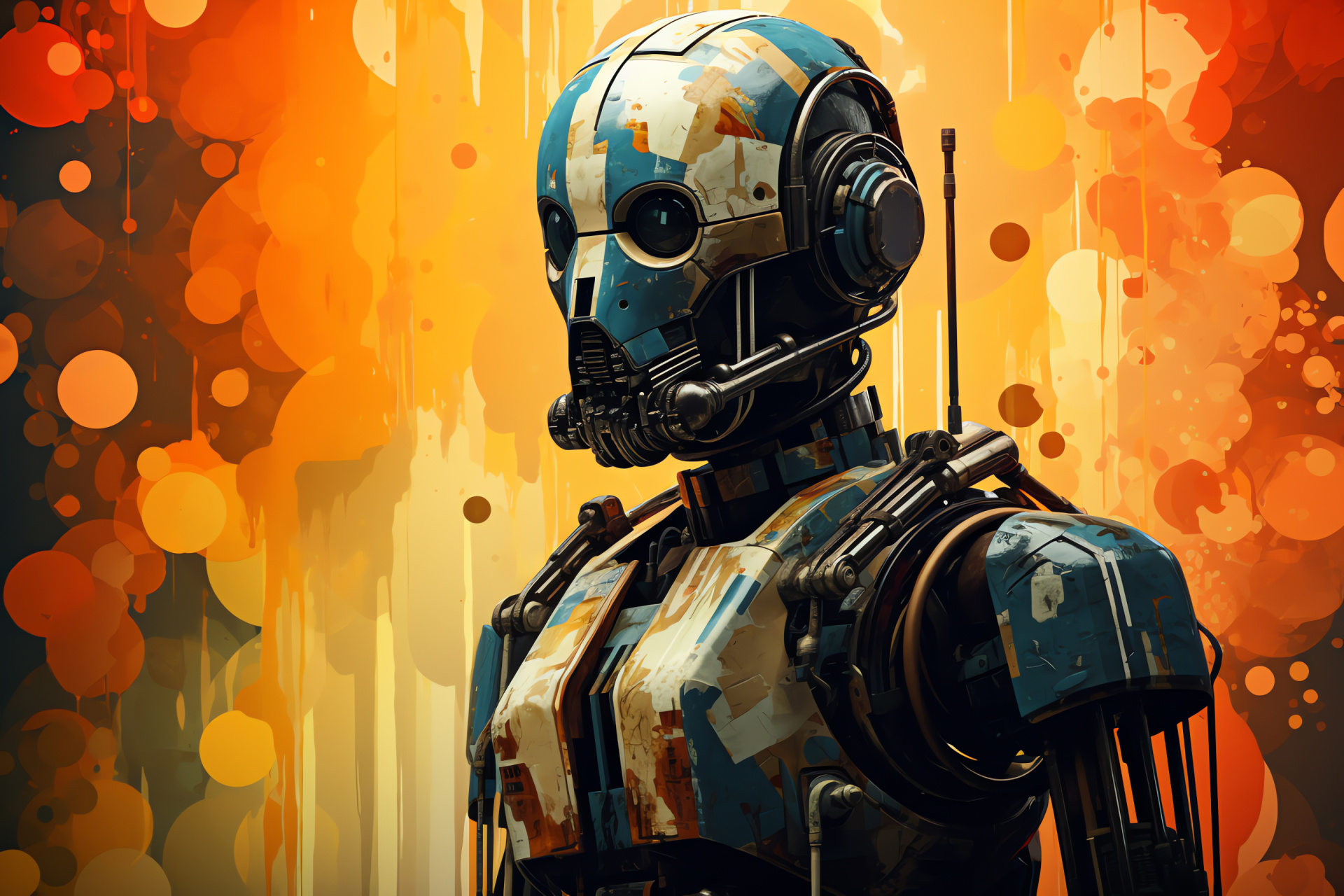 Rogue One film, K-2SO droid, blaster weapon, droid sentience, symmetrical designs, HD Desktop Image