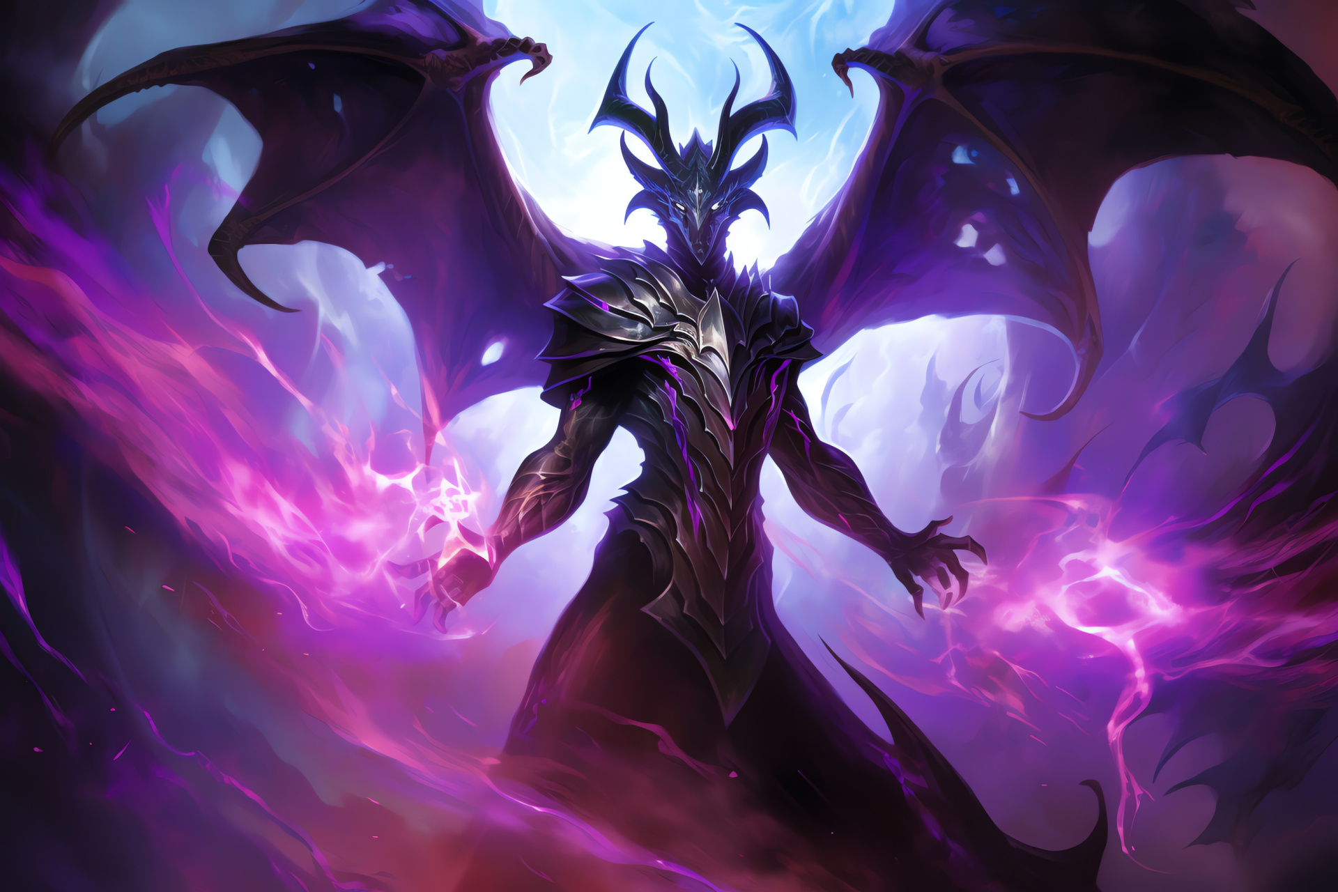 MTG, Nicol Bolas, Dragon Planeswalker, Aether streams, Fierce stare, HD Desktop Wallpaper