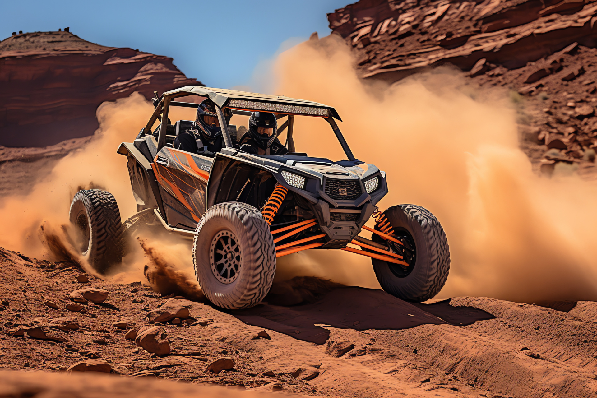 Polaris RZR Moab, Utah adventures, Red rock landscape, High-performance UTV, Outdoor enthusiast, HD Desktop Wallpaper