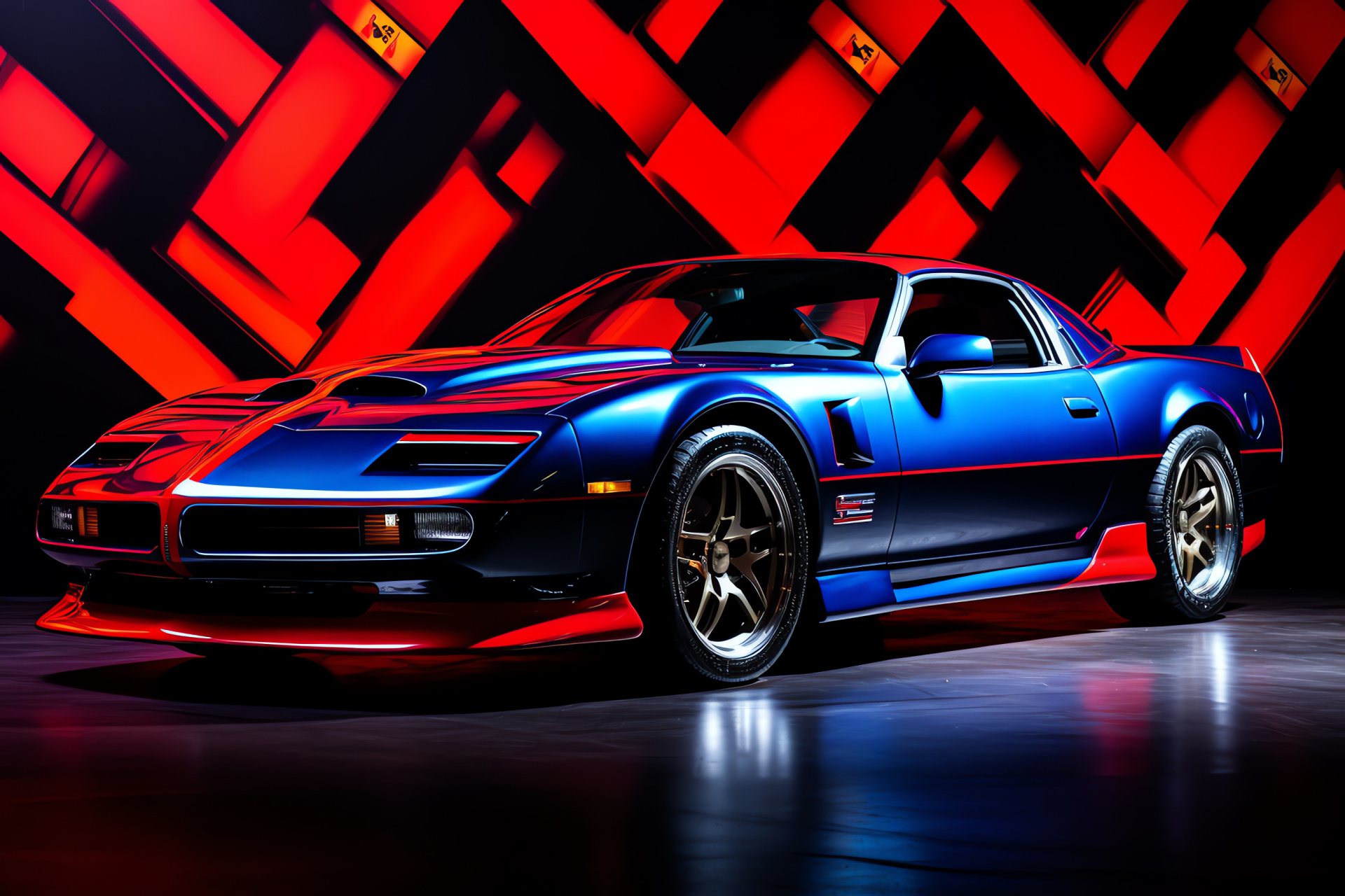 1999 Ws6 Trans Am nostalgia, vivid blue paintwork, automotive legend, performance car backdrop, bold hue, HD Desktop Image