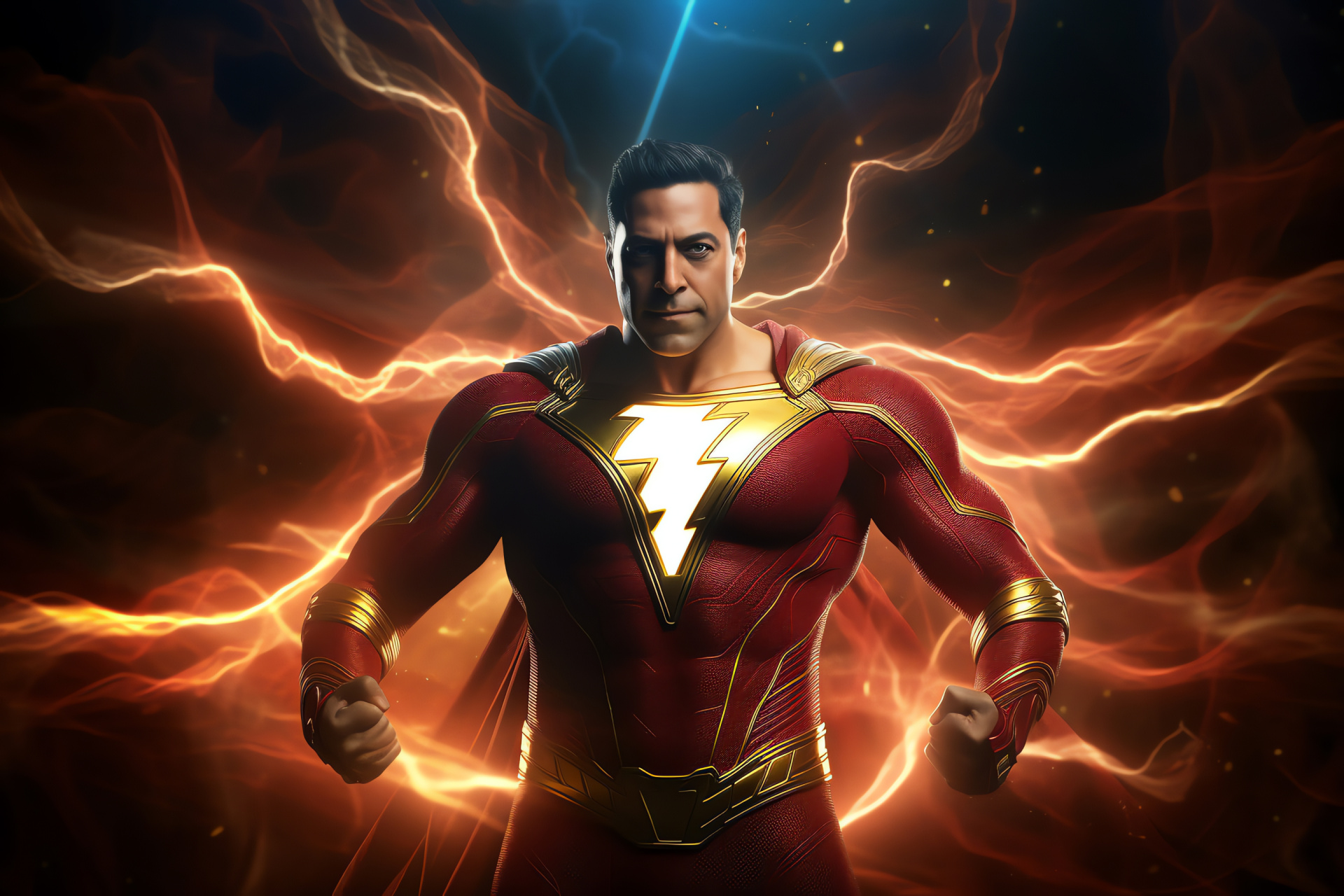 Shazam courage, Majestic hero, DC Comics adaptation, Magical prowess, Bold character, HD Desktop Image