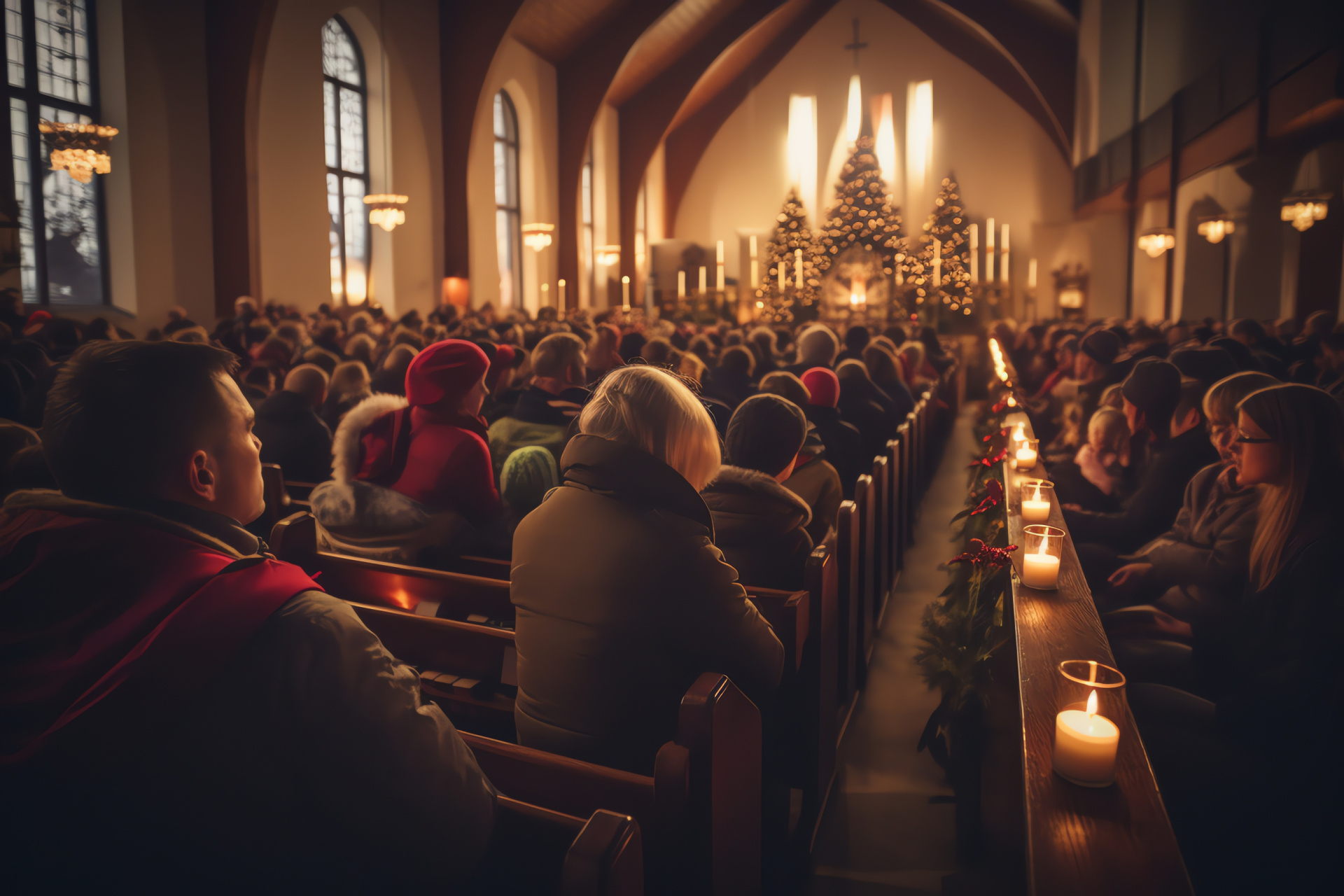 Christmas tradition, Faithful gathering, Sacral edifice, Spiritual carols, Noel vigil, HD Desktop Image