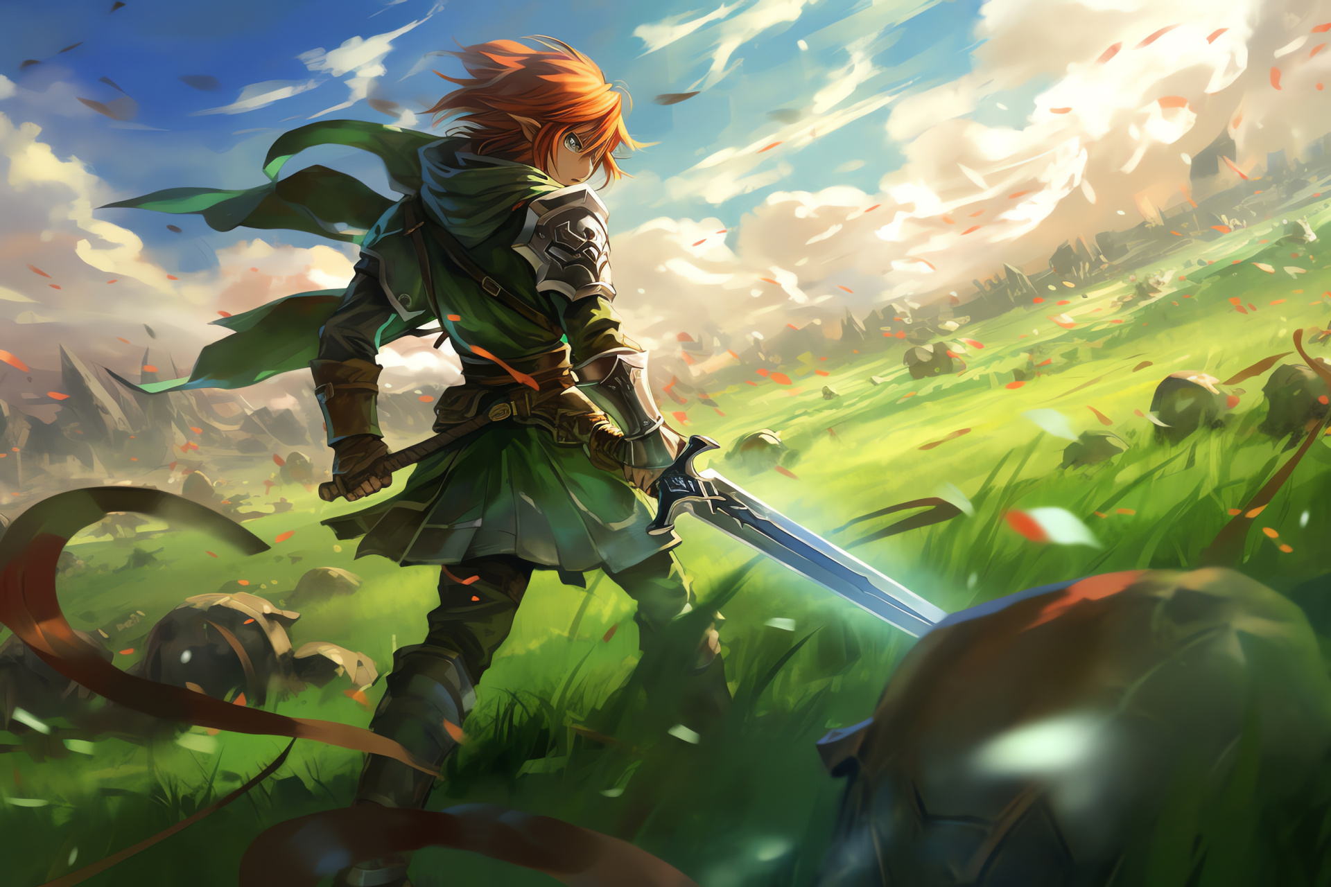Nintendo 64 Link clash, Ganondorf confrontation scene, Zelda game legacy, Iconic sword battle, Hyrule green hero, HD Desktop Wallpaper