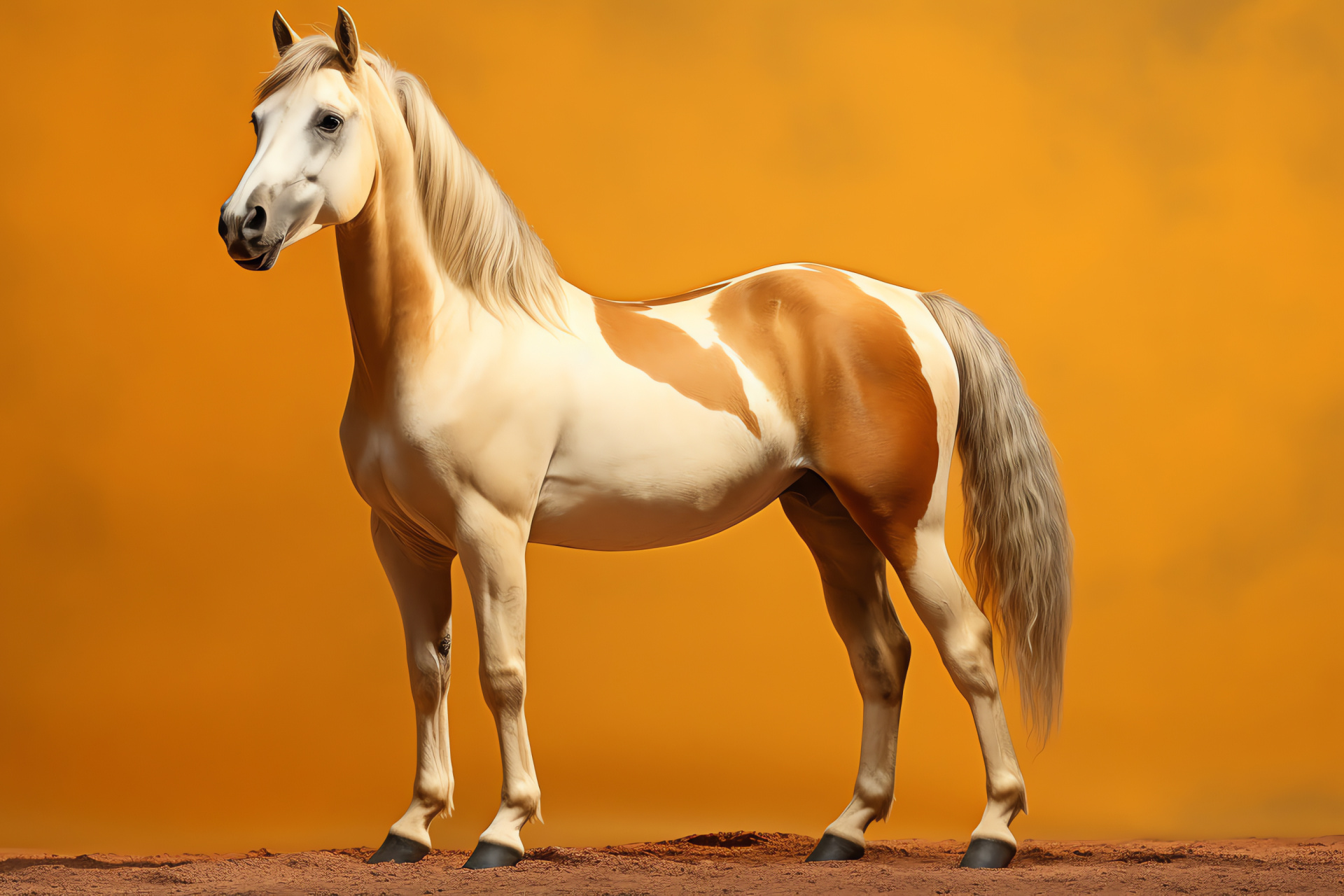 Horse profile, Sunlit mane, Equine strength, Galloping steed, Outdoor setting, HD Desktop Wallpaper