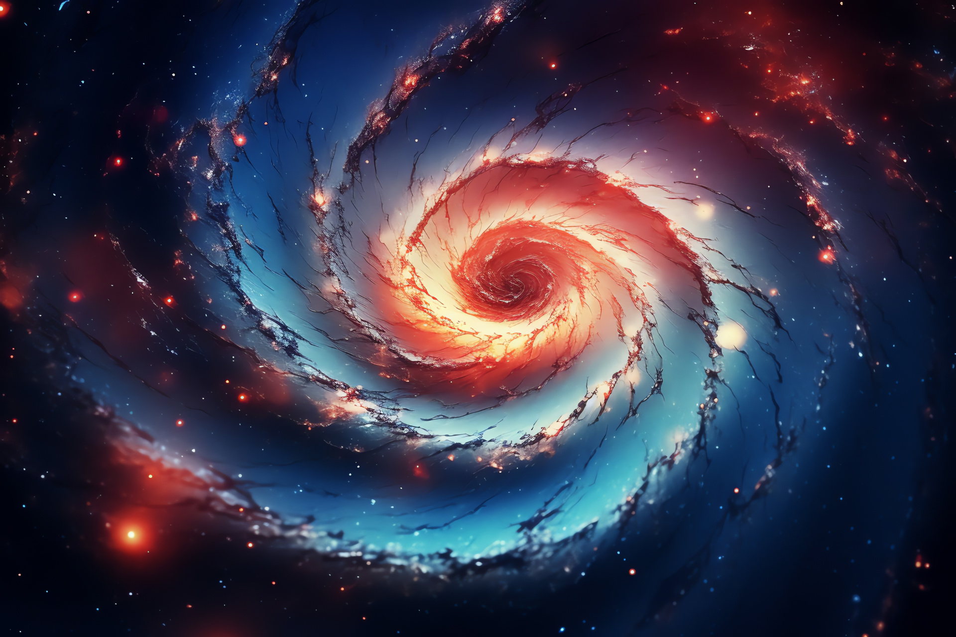 Spiral galaxy, Whirlpool Galaxy, Space rotation, Galactic limbs, Star formation, HD Desktop Wallpaper