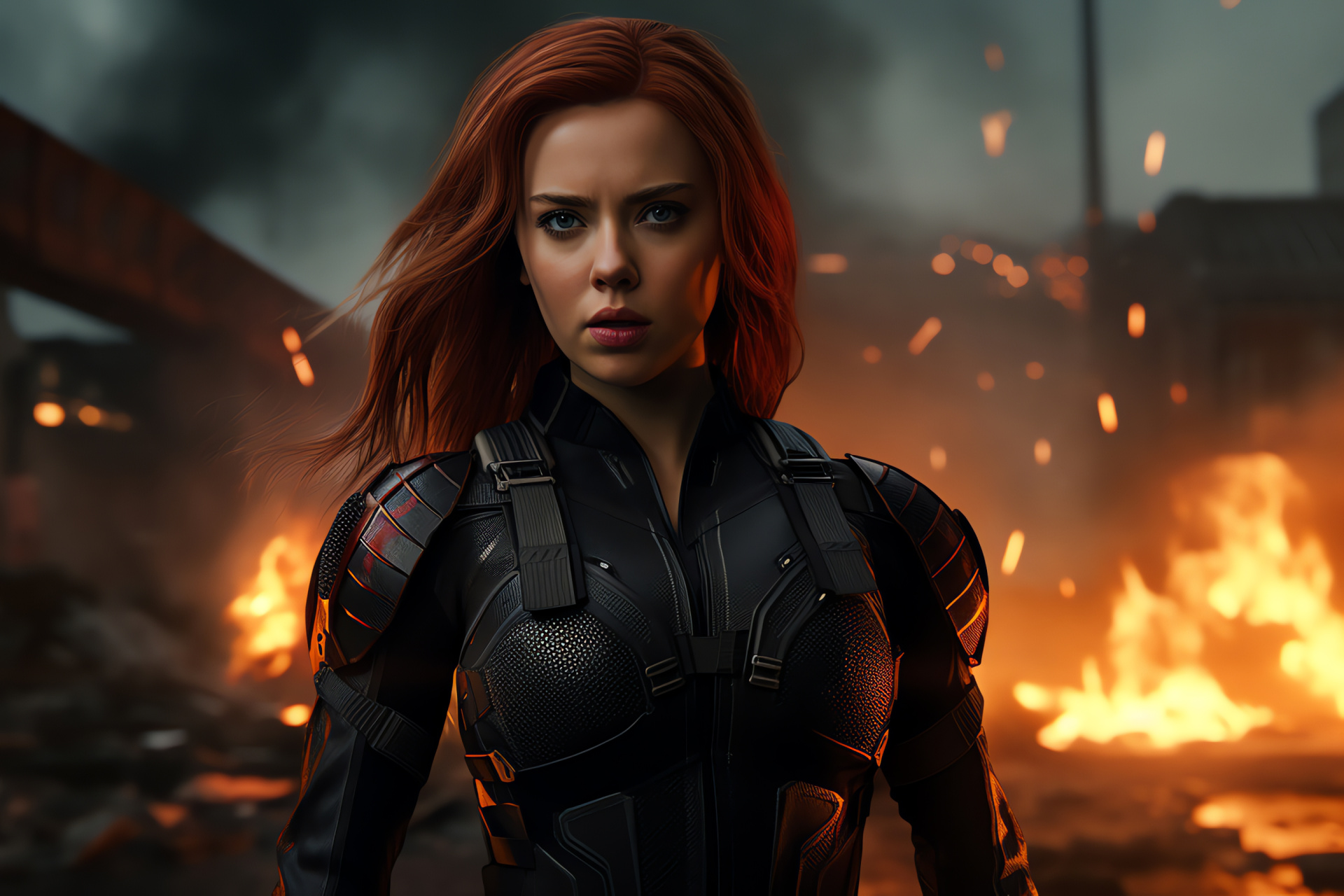 Scarlett Johansson, Superhero genre, Bold Marvel character, Redhead visual, Action film, HD Desktop Image