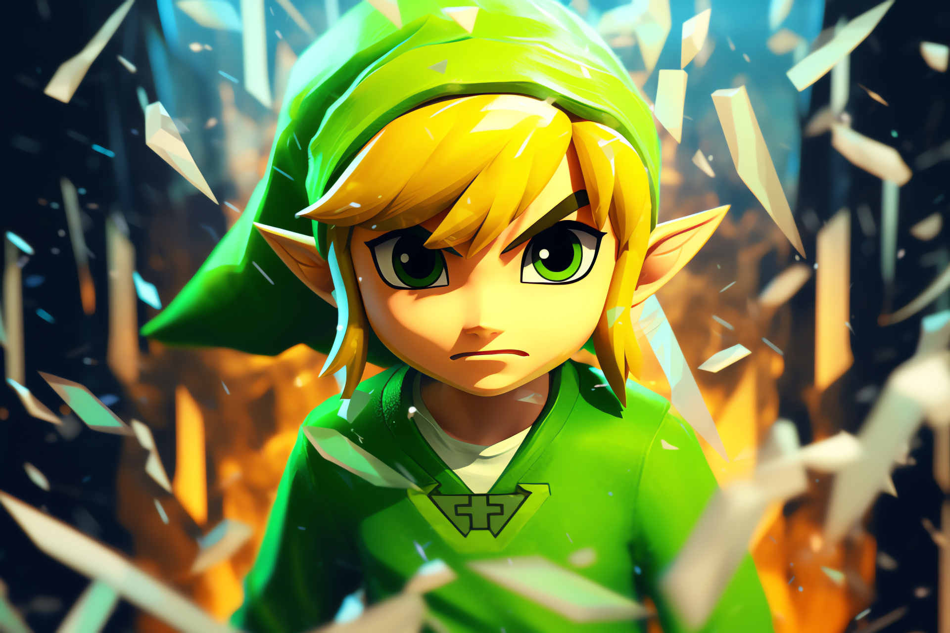 Toon Link's journey, Zelda series quest, Heroic figure, Nintendo gameplay, Fantasy action, HD Desktop Image