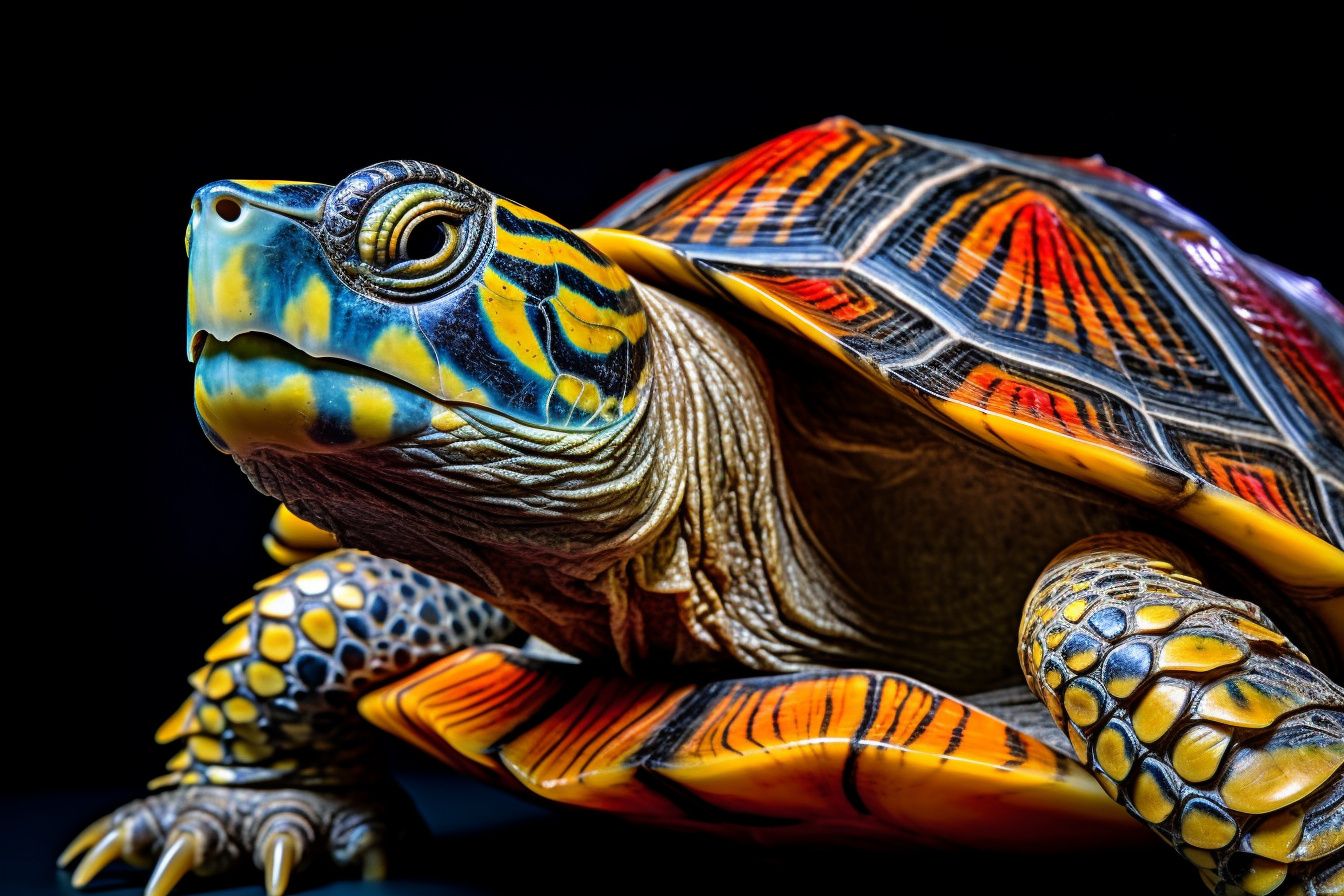 Turtle, ornate shell designs, reptilian species, terrestrial creature, shell texture, HD Desktop Image