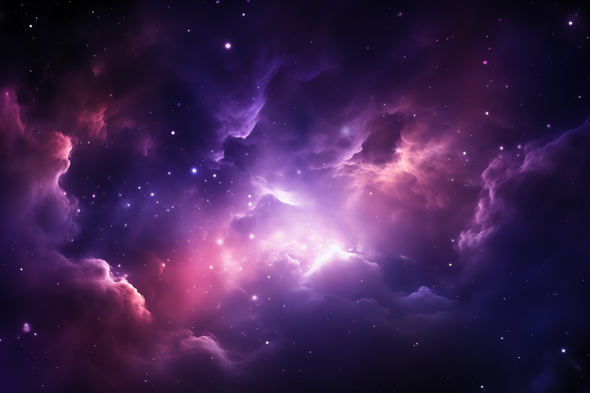 Enigmatic Purple Galaxy, Galactic Vision, Cosmic Wilderness, Space Vibrancy, Intriguing Expanse, HD Desktop Wallpaper