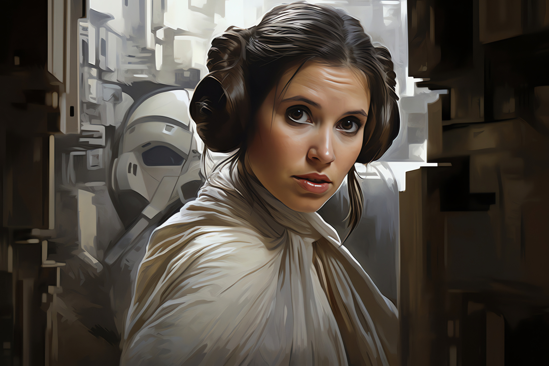 Rebel leader Leia, Resistance mission, Galactic struggle, Alderaanian princess, Intrepid spirit, HD Desktop Image