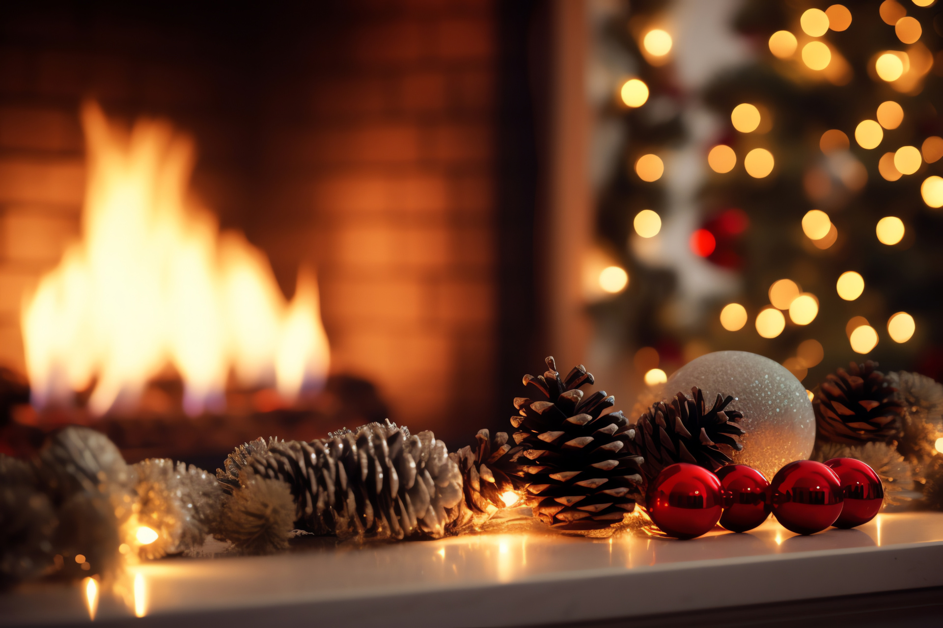 Winter Solstice, Hearth warmth, Festive garland, Seasonal illumination, Family tradition, HD Desktop Image