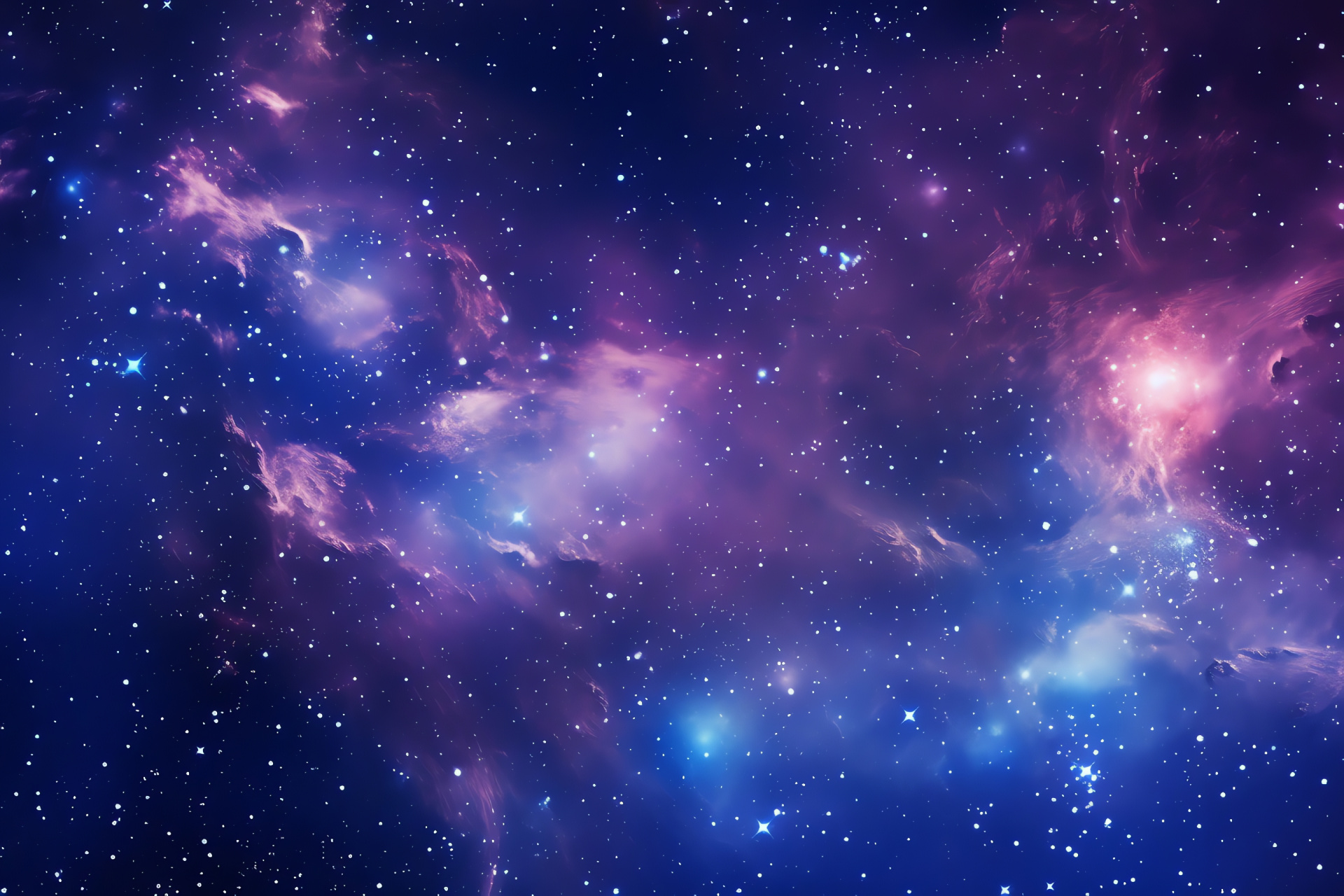 Ethereal galactic panorama, Cosmic exploration canvas, Vibrant space hues, Deep blue infinity, Purple nebulae collage, HD Desktop Wallpaper