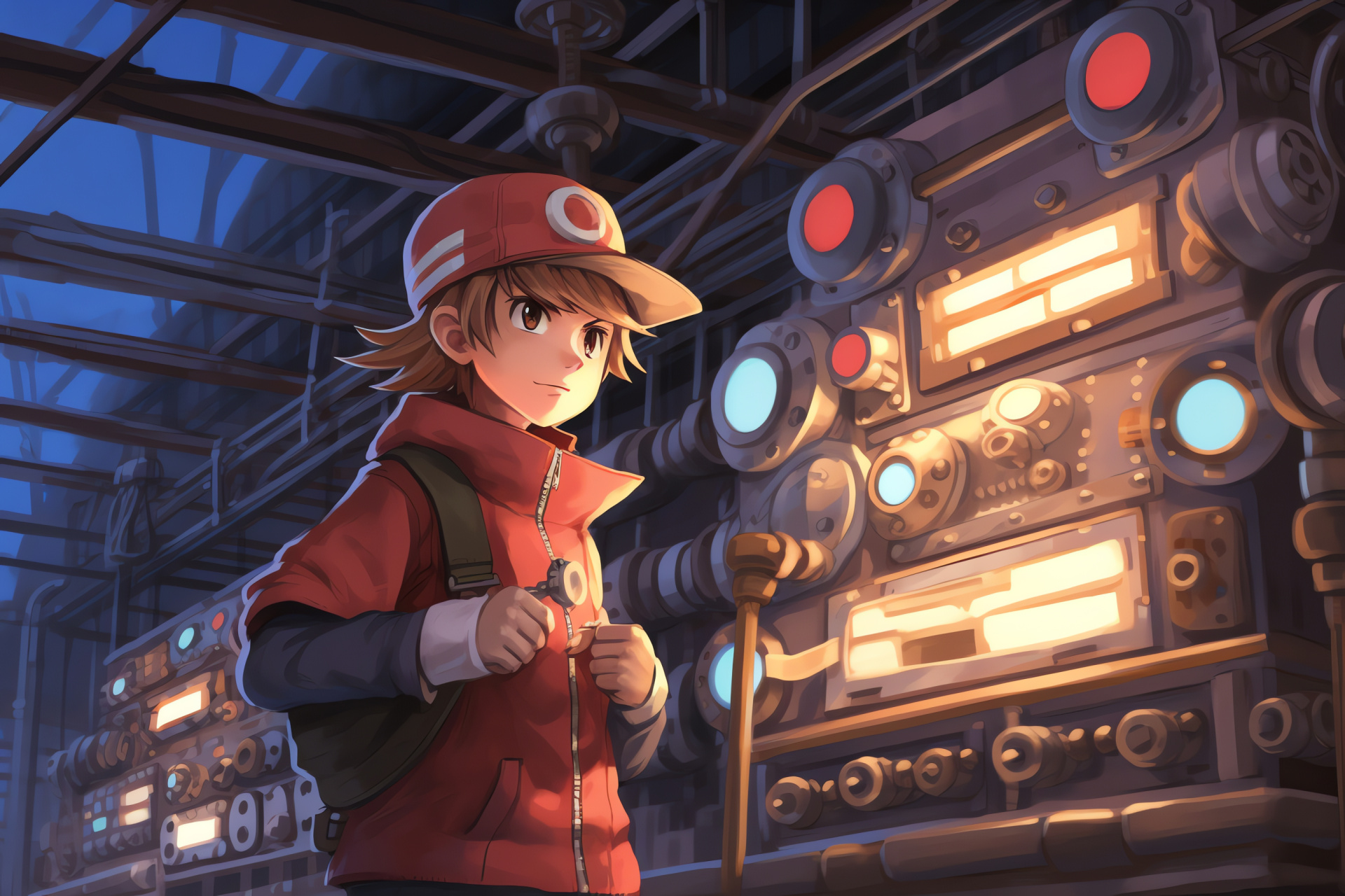 Pokemon Red adventure, Power Plant locale, Trainer battle, Manga scene, Electric-type Pokmon, HD Desktop Wallpaper