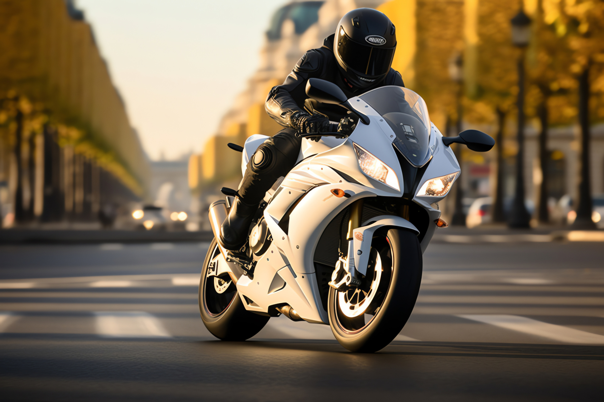 Parisian journey, Eiffel view, Arc de Triomphe proximity, Urban rider, White bike aesthetic, HD Desktop Image