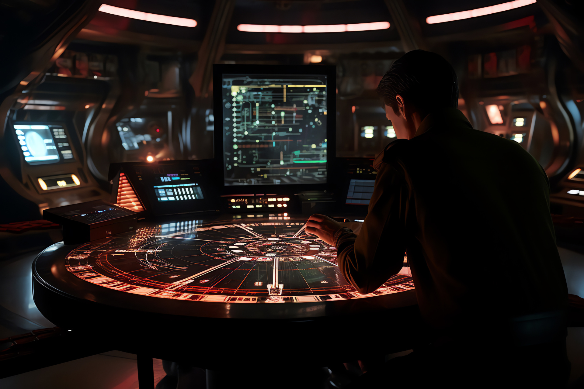 Futuristic NCC 1701-E, Cybernetic bay, Android Data role, Synth mind, Projection blueprints , HD Desktop Image