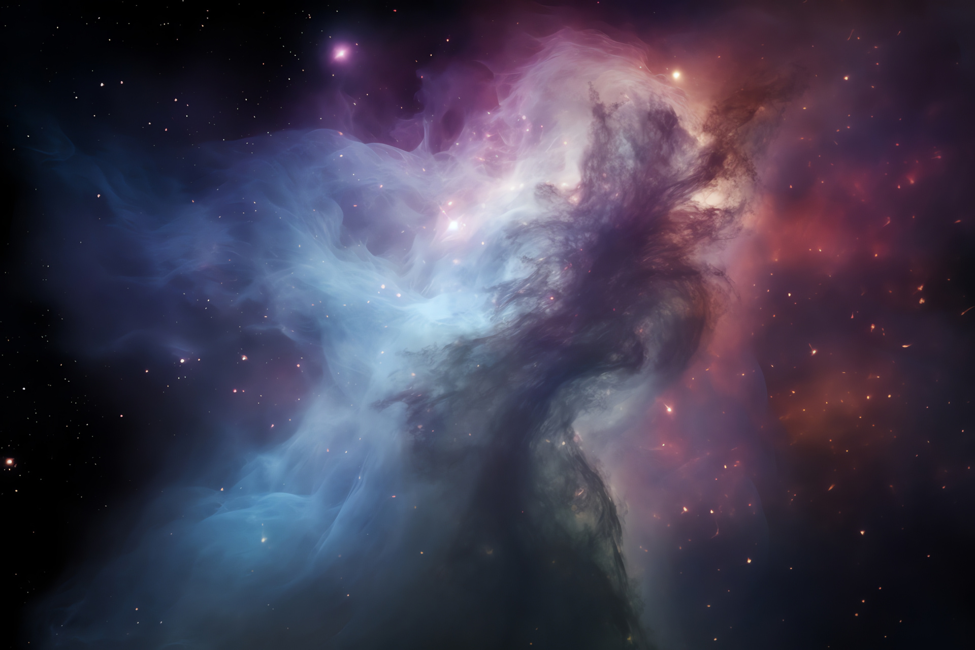 Witch Head Nebula artistry, Reflection nebula presence, Celestial structure resemblance, Ethereal space scape, Intergalactic configuration, HD Desktop Wallpaper