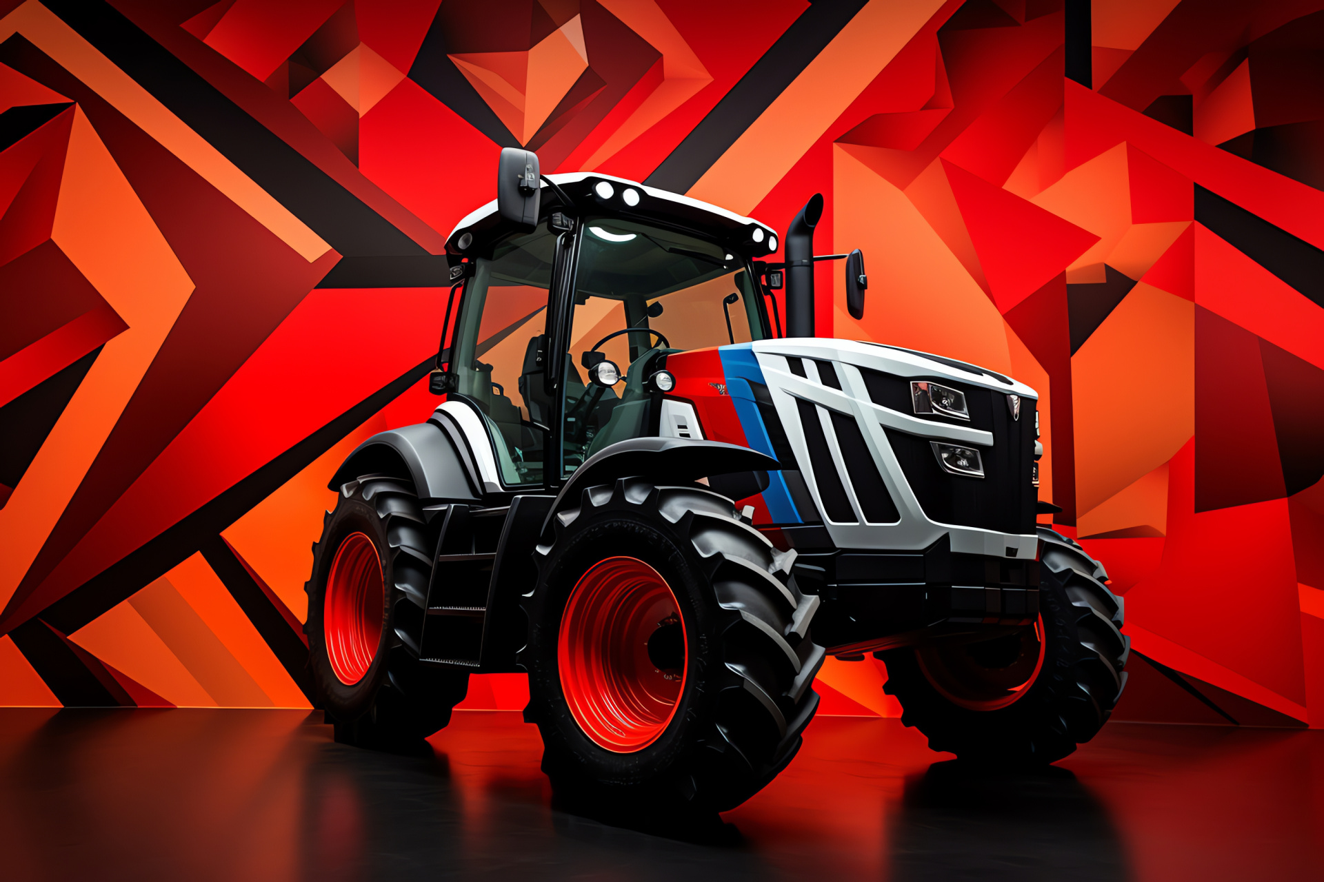 Agricultural tractor, Case IH Puma model, Farm equipment, Machinery, Geometric patterns, HD Desktop Wallpaper