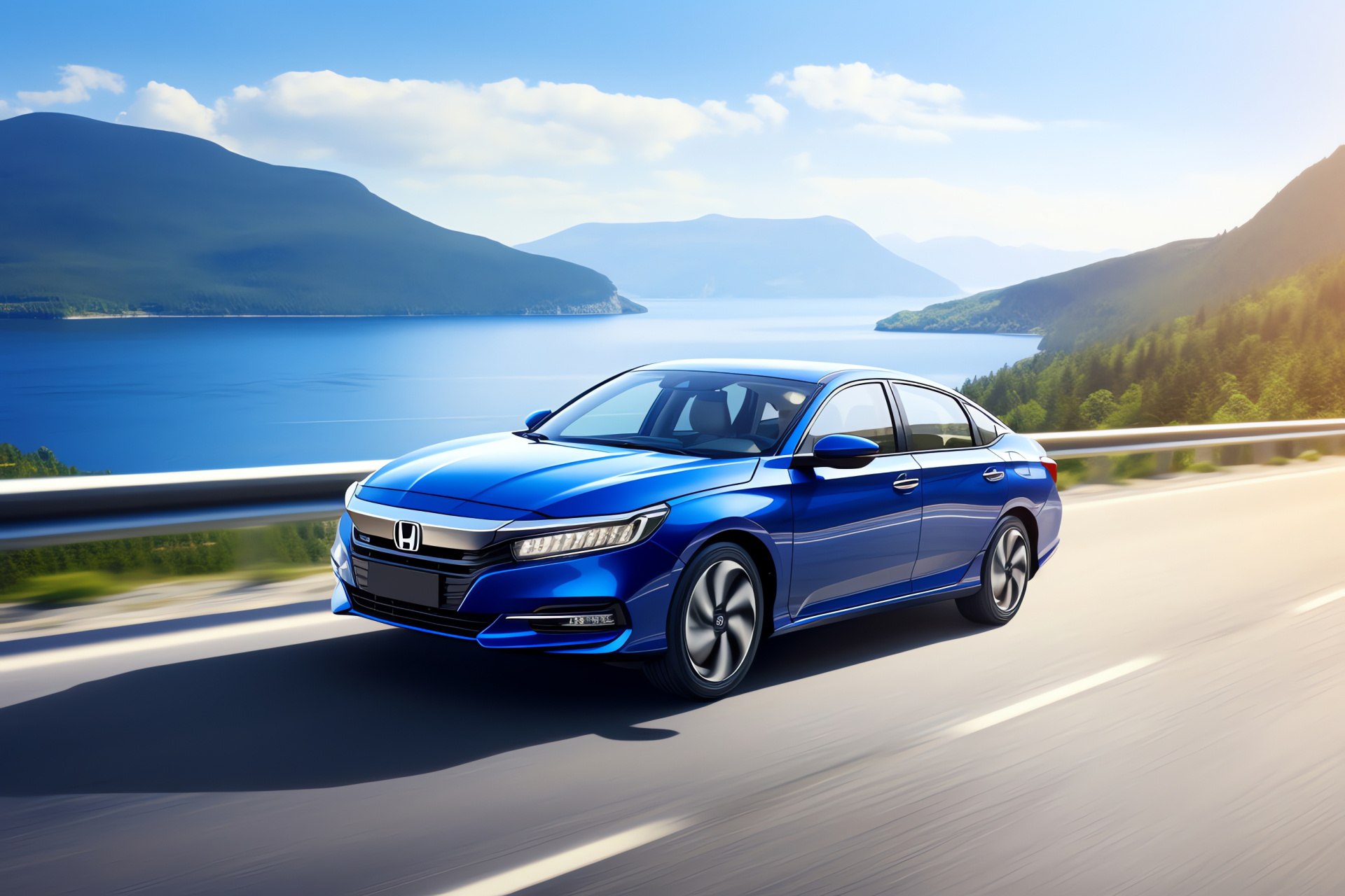 Honda Accord Hybrid, VTEC efficiency, Tranquil paths, Advanced hybrid system, Eco-conscious sedan, HD Desktop Image