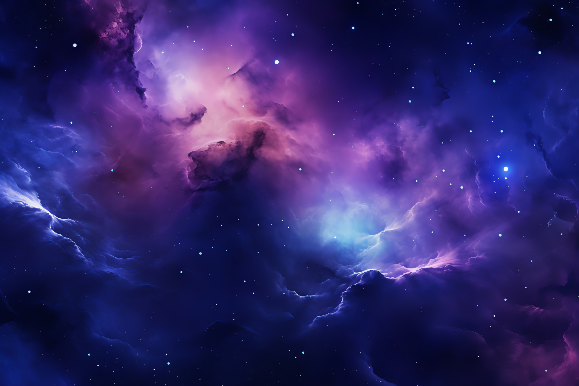 Nebulae in high resolution, intense purples, cosmic phenomena, neon interstellar beauty, HD Desktop Wallpaper
