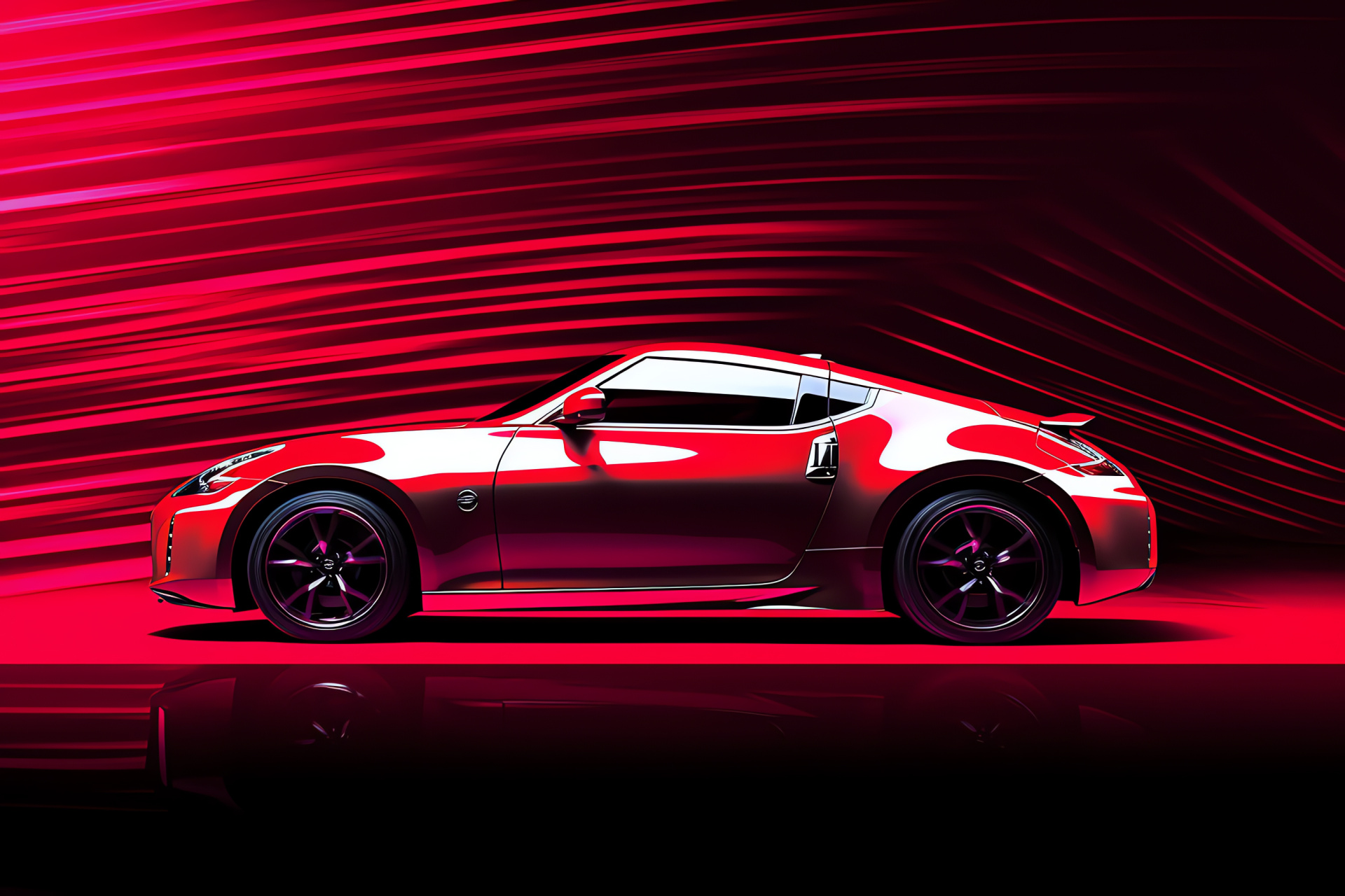 Nissan 370Z, Performance sports car, Dynamic auto display, Engineered aesthetics, Race striping, HD Desktop Wallpaper