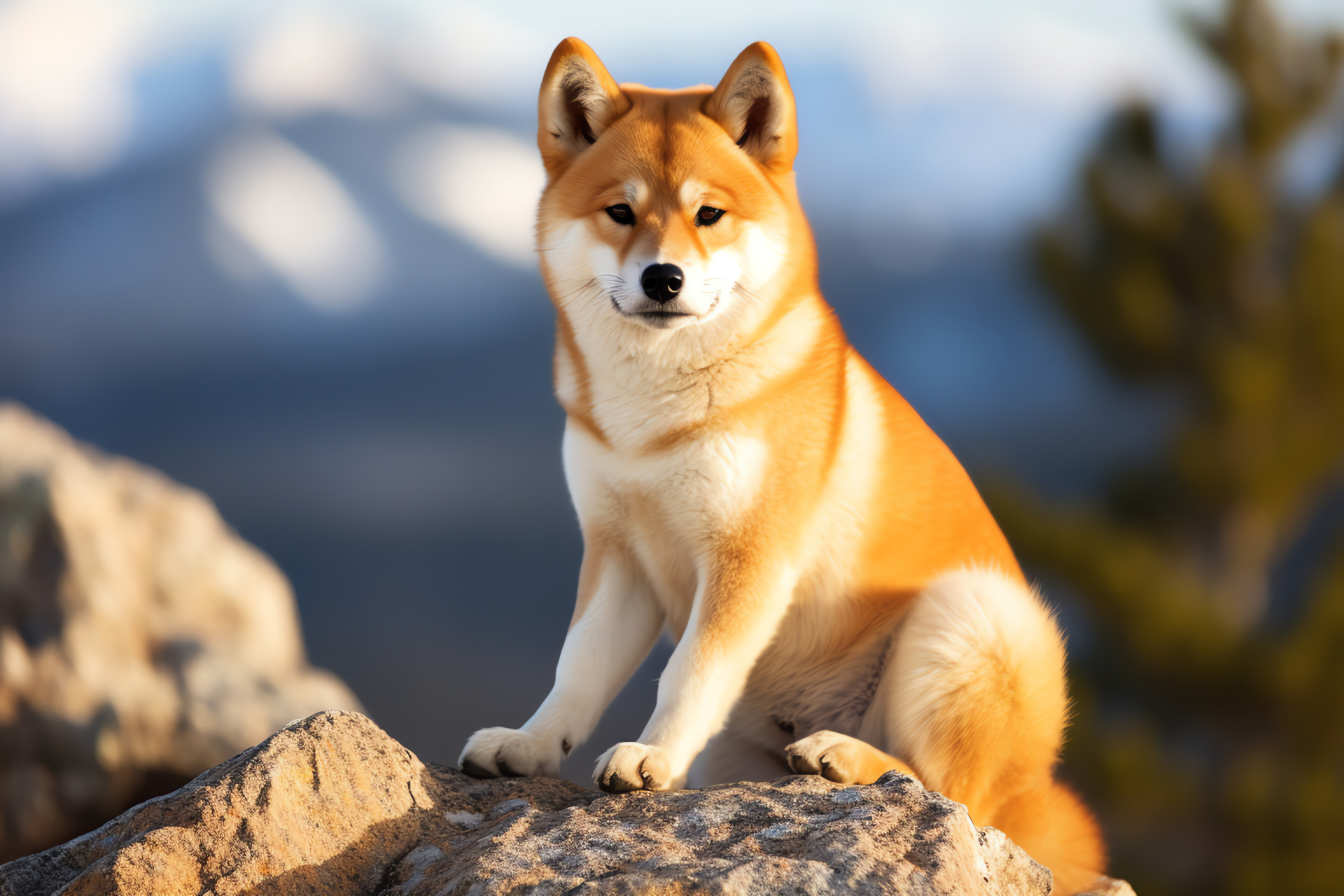 Sage Shiba Inu appearance, Black-eyed dog, Dual-coated fur texture, Oriental dog breed, Contrasting fur colors, HD Desktop Image