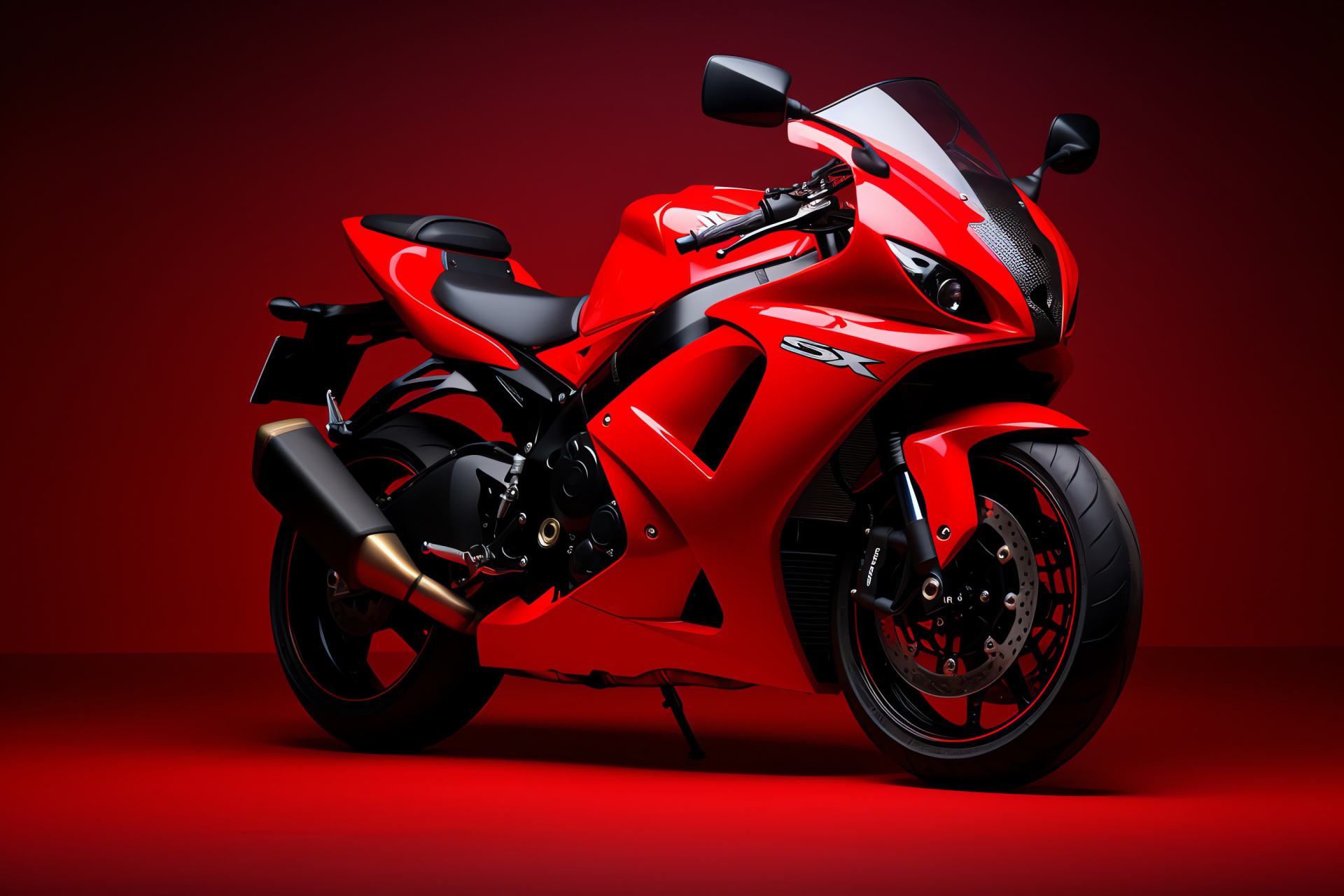 Red Suzuki GSXR 750, Track-focused motorcycle, Performance motorbike, Racing red finish, Motorcycle racing scene, HD Desktop Image