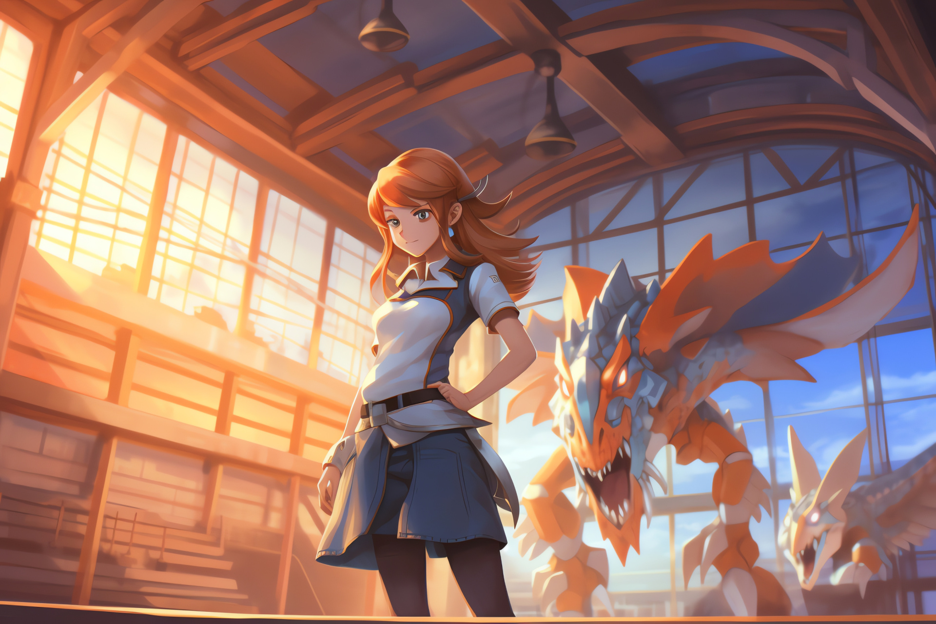 Misty, recognized Gym Leader, Cerulean City Gym, aquatic Pokemon training, animated series, HD Desktop Image