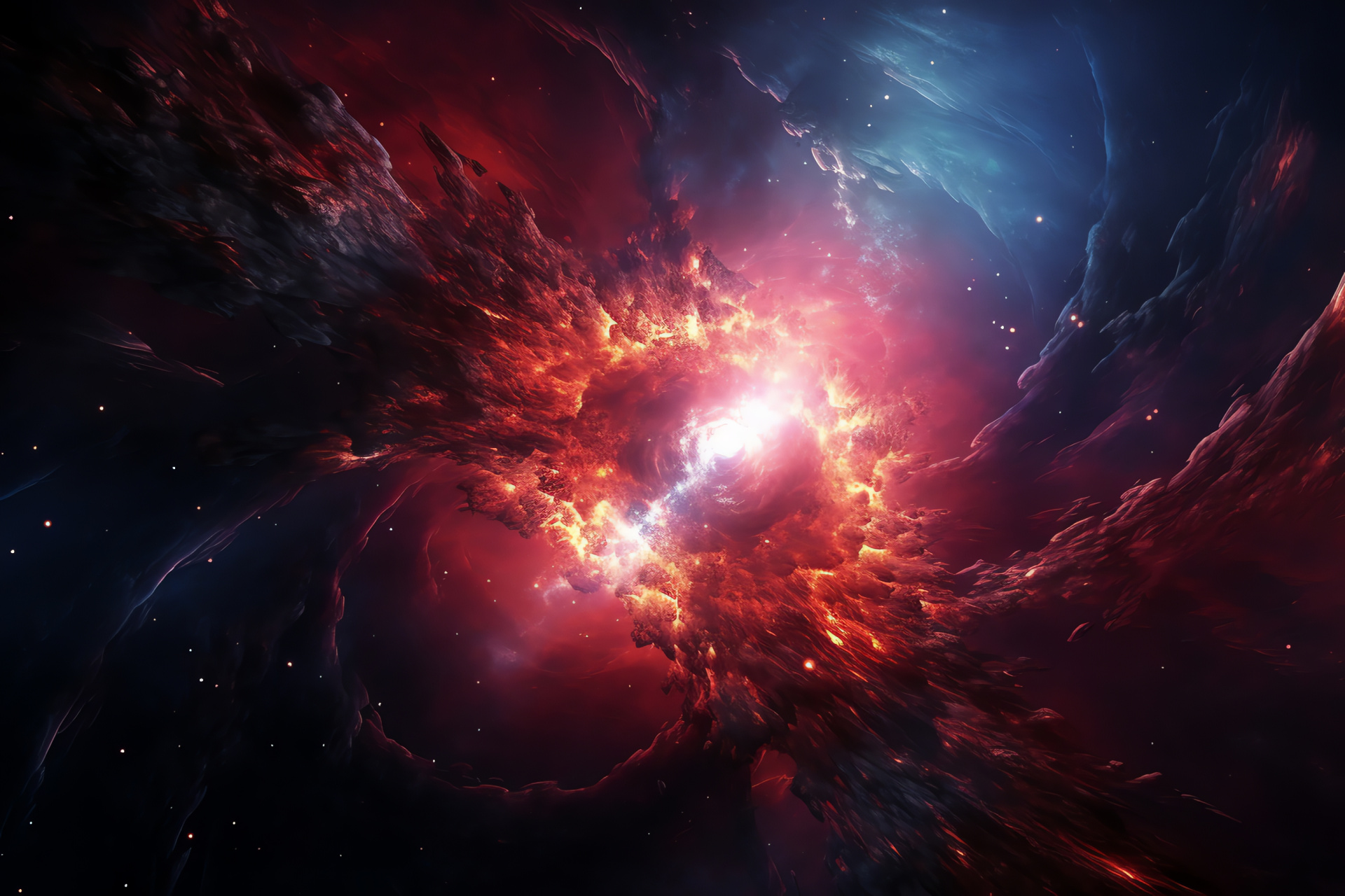 Supernova culmination, Astral wonder, Star end days, Galactic expansiveness, Universal drama, HD Desktop Image