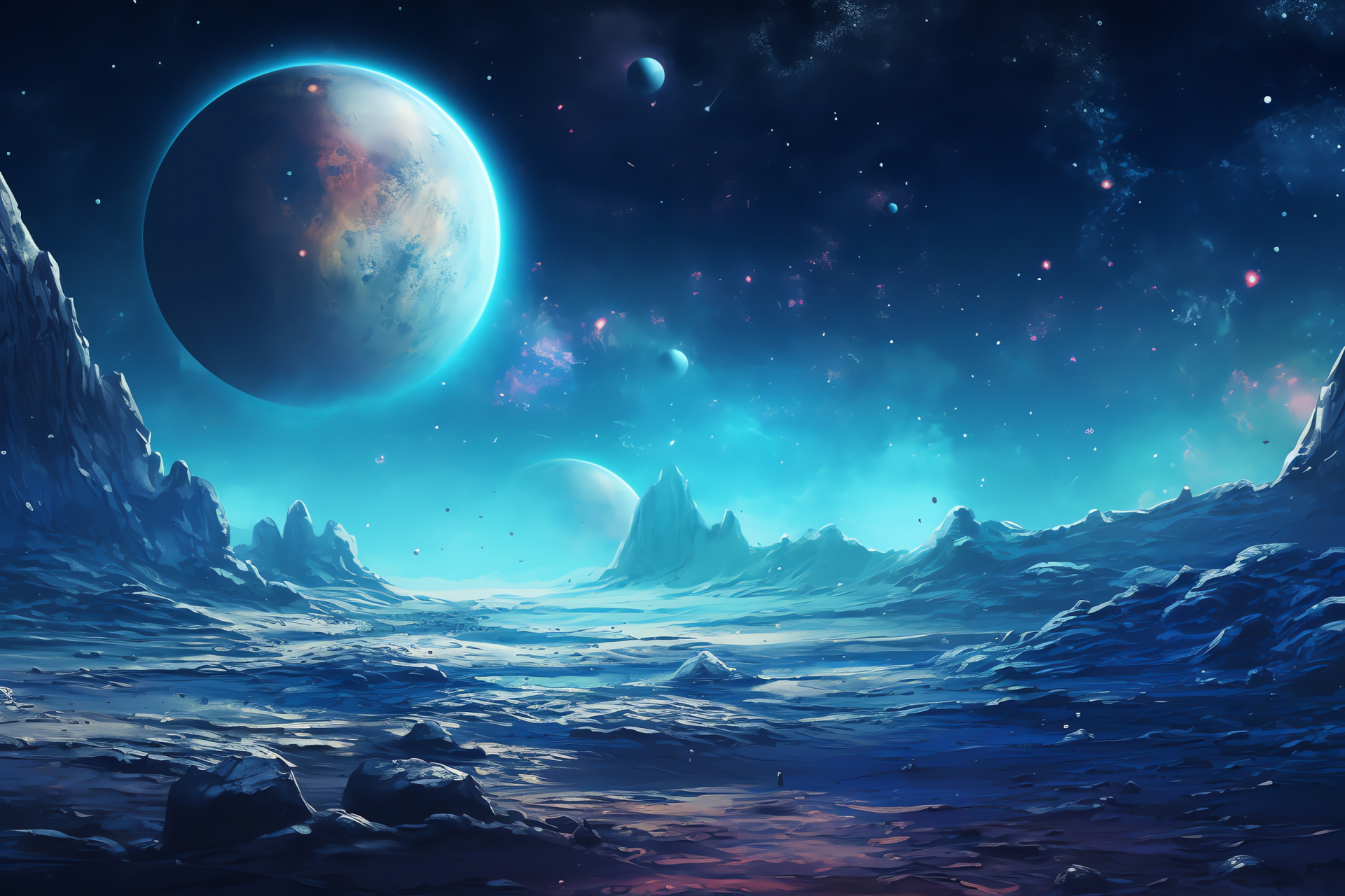 Lunar geography, Celestial body reflection, Earth's natural satellite, Selenographic vistas, Space surface exploration, HD Desktop Image