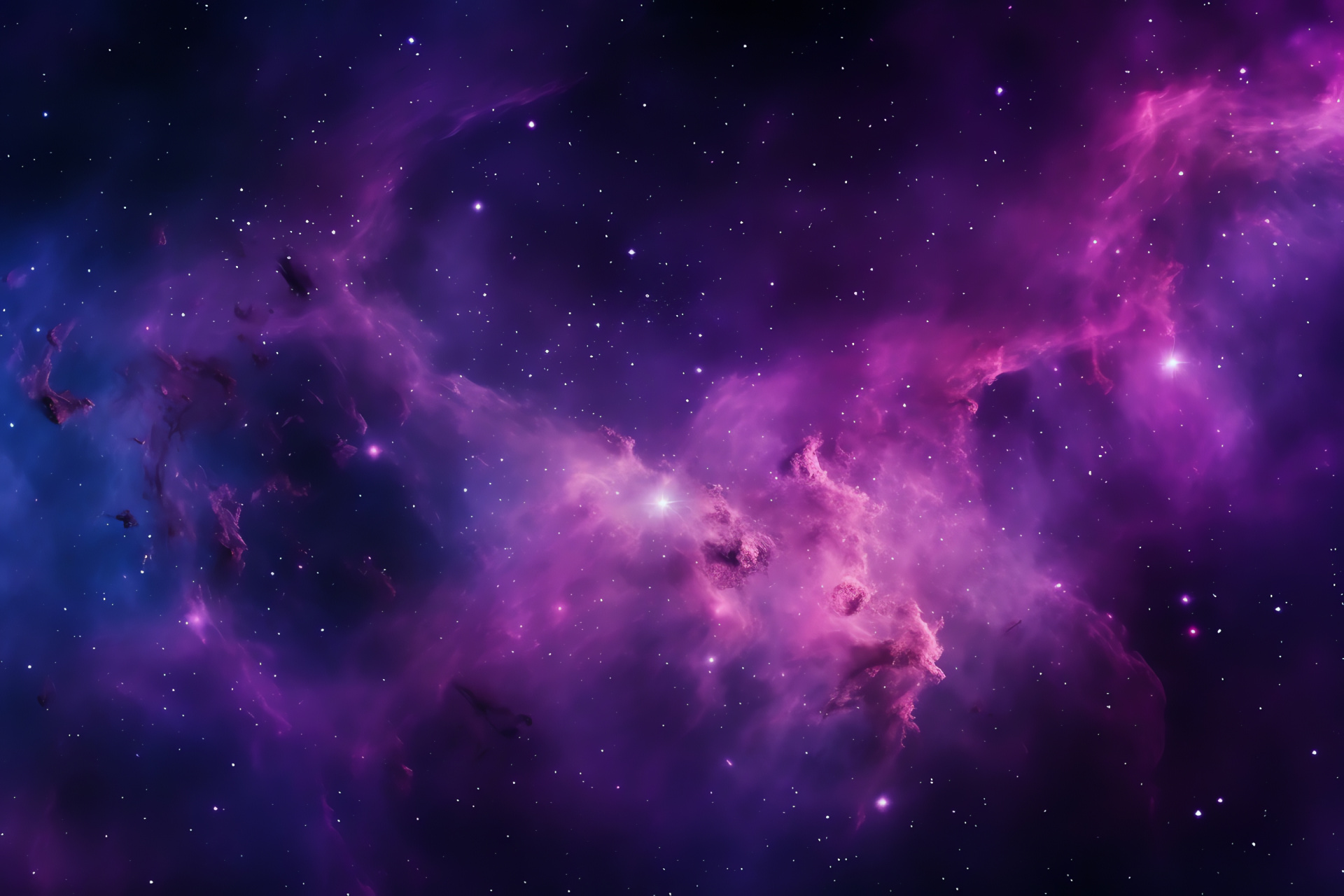 Cosmic cloud, Purple space, Nebular cloud, Stellar constellation, Astronomical discovery, HD Desktop Image