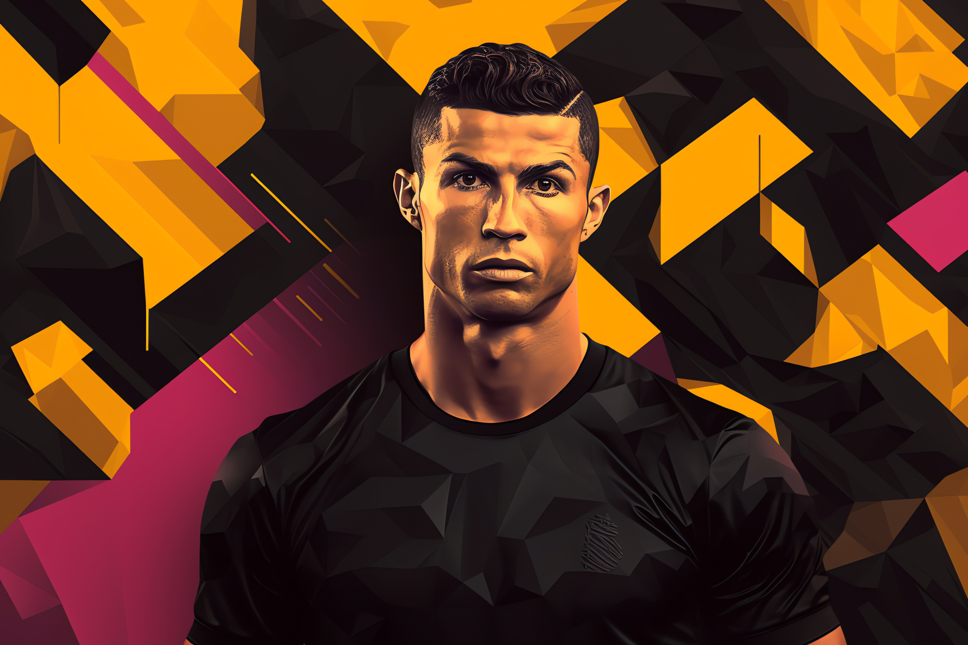 Soccer champion Cristiano Ronaldo, notable sports figure, field concentration, team leader, physical strength, HD Desktop Image