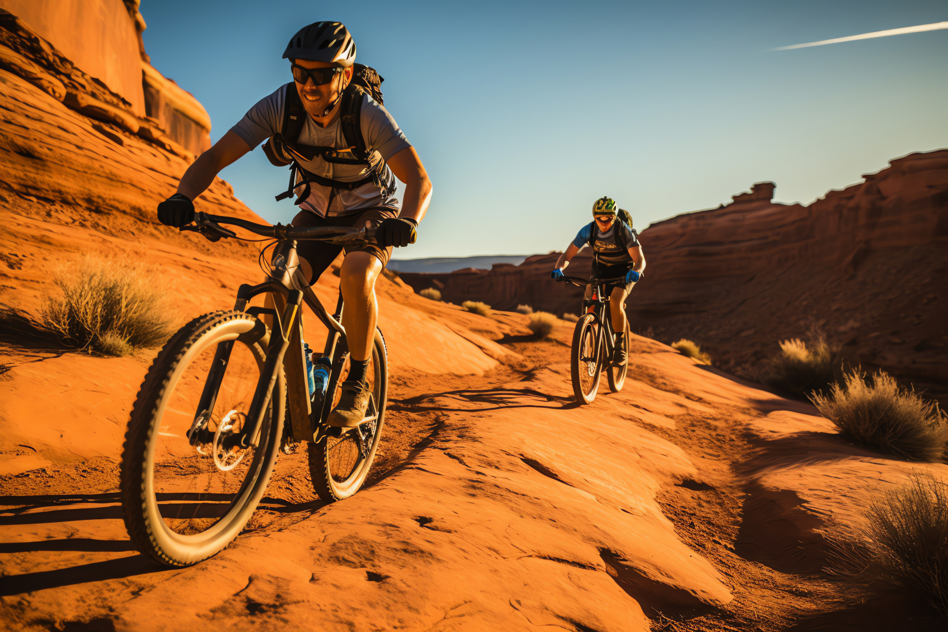 Whole Enchilada Moab trail, MTB enthusiasts paradise, Utah desert landscape, Arid terrain cycling, Clifftop biking vista, HD Desktop Wallpaper