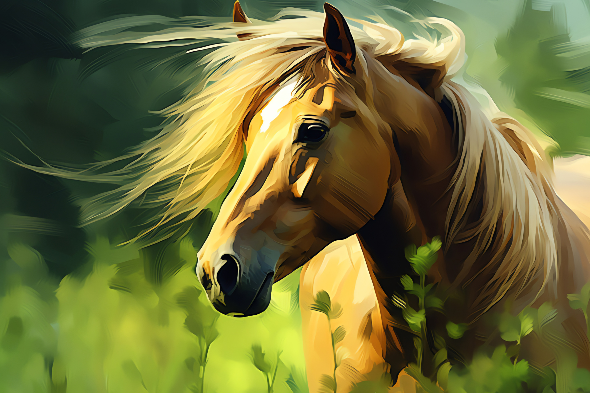 Gentle Palomino Horse, Soft golden coat, Tame equine spirit, Farm animal profile, Domestic horse breed, HD Desktop Wallpaper