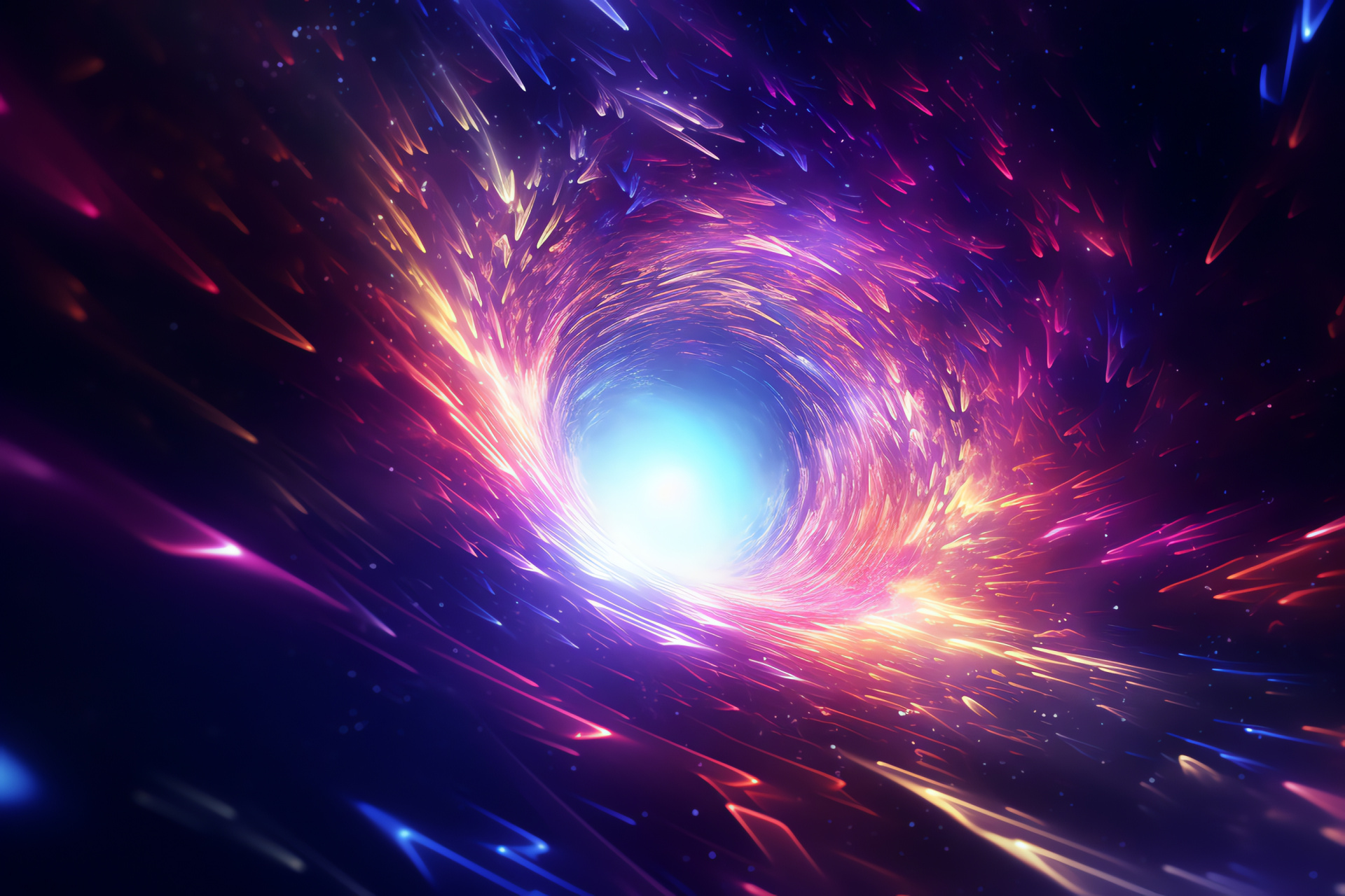 Cosmic phenomenon, Space-time conduit, Circular aperture, Radiant luminescence, Structural complexity, HD Desktop Image