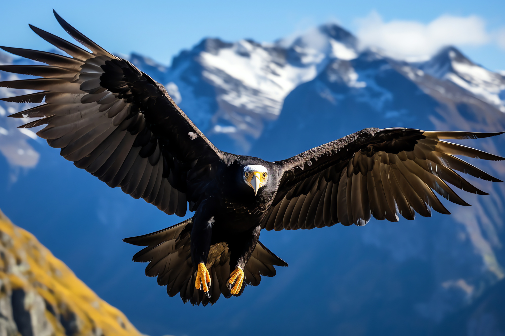 Andean Condor, raptor species, South American bird, condor family, majestic wings, HD Desktop Image