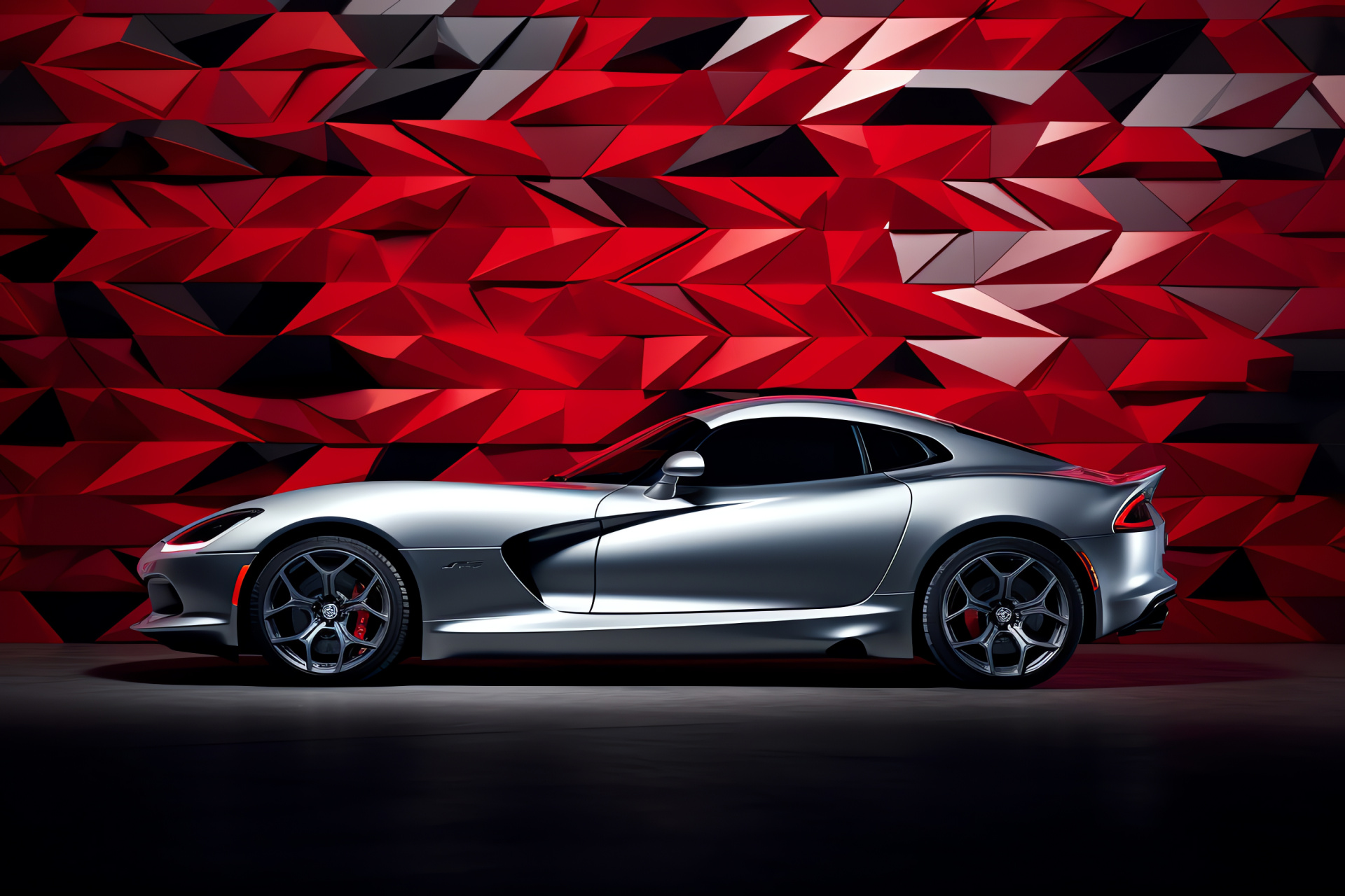 Abstract art backdrop, 2013 Srt Viper display, Exotic car profile, Modern design elements, Side perspective, HD Desktop Image