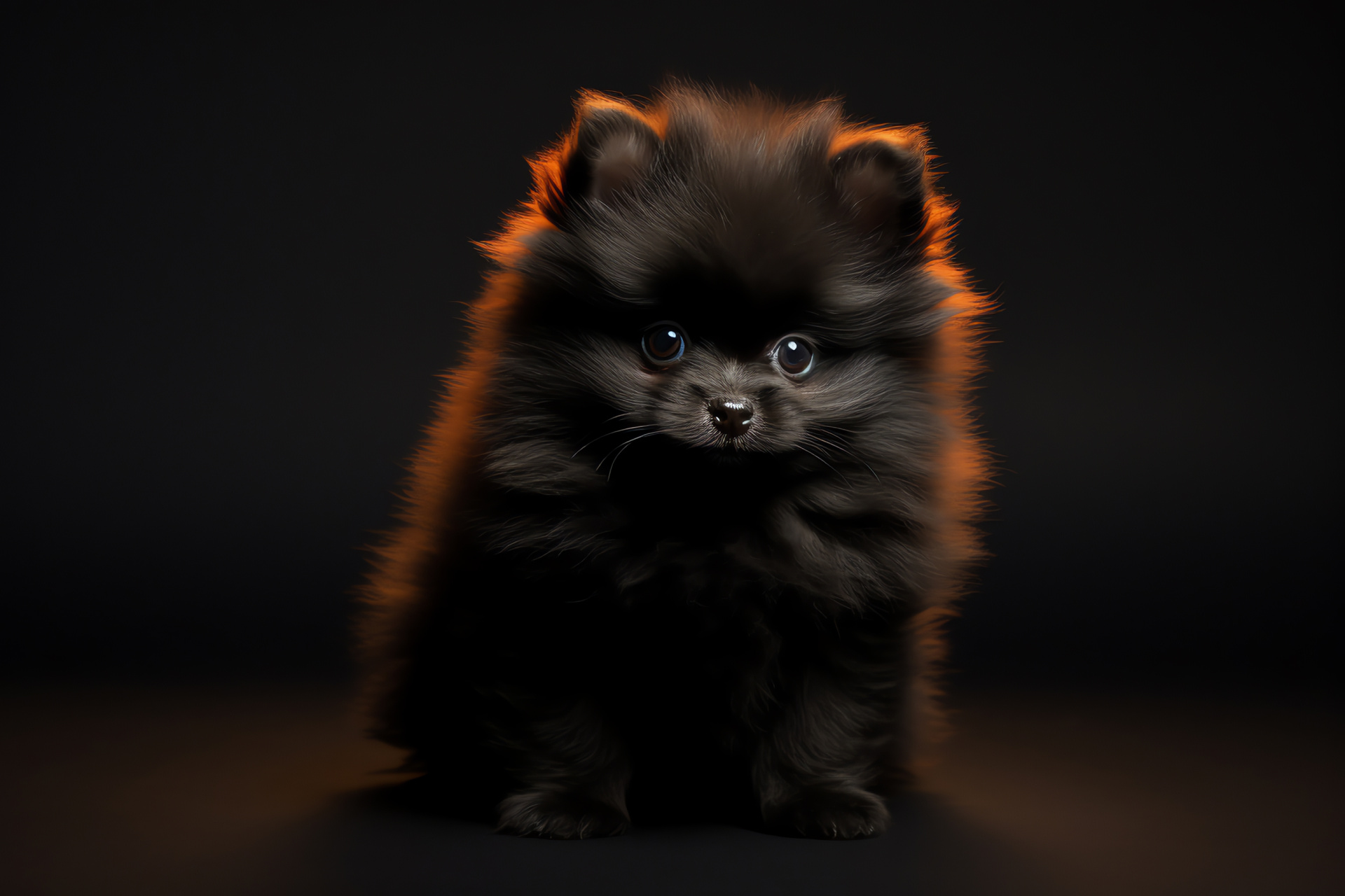 Miniature dog breed, Pomeranian pup, Soft fur detail, Orange coat, Canine charm, HD Desktop Wallpaper