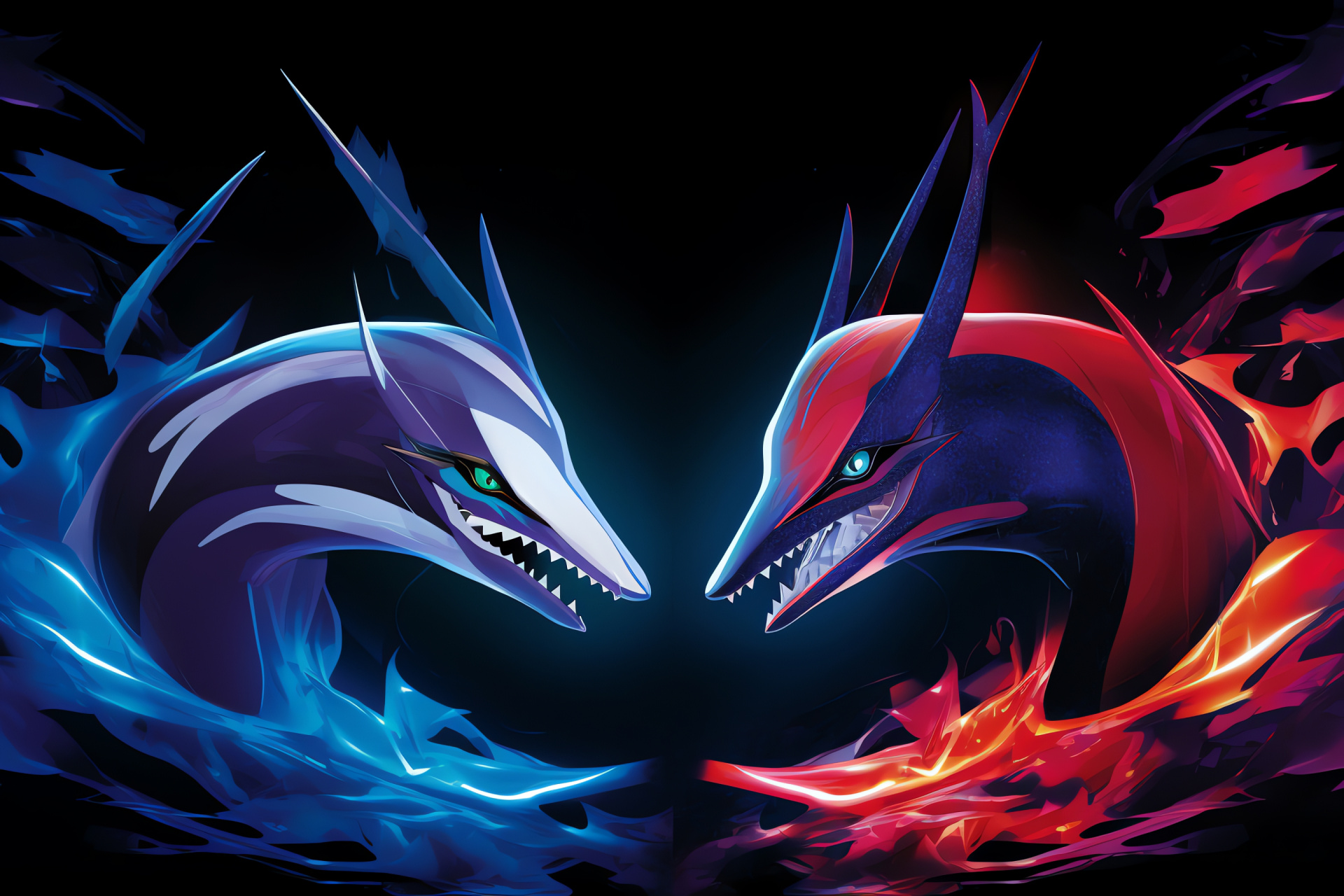 Pokemon gaming characters Latios and Latias, Legendary creatures, Dual dragons, Eon Pokemon duo, Mythical, HD Desktop Image